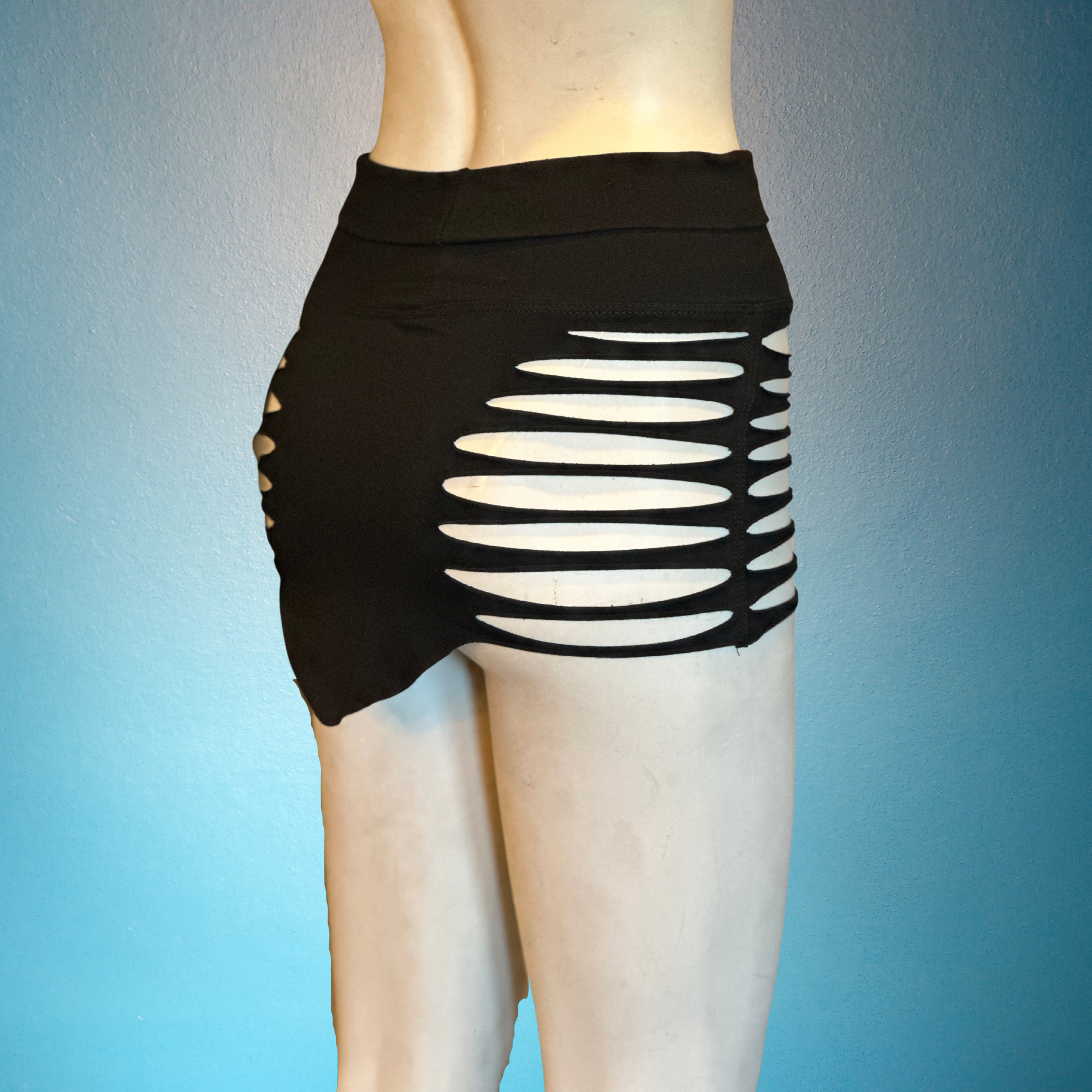 Double Slit Panel Mini Skirt - Short Skirt
