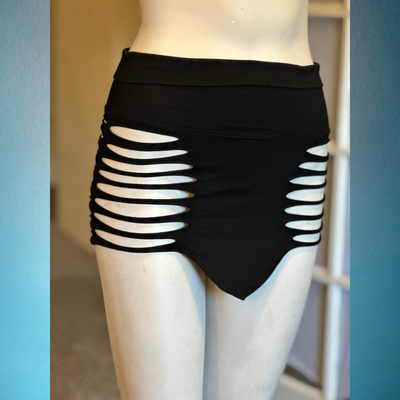 Double Slit Panel Mini Skirt - Short Skirt