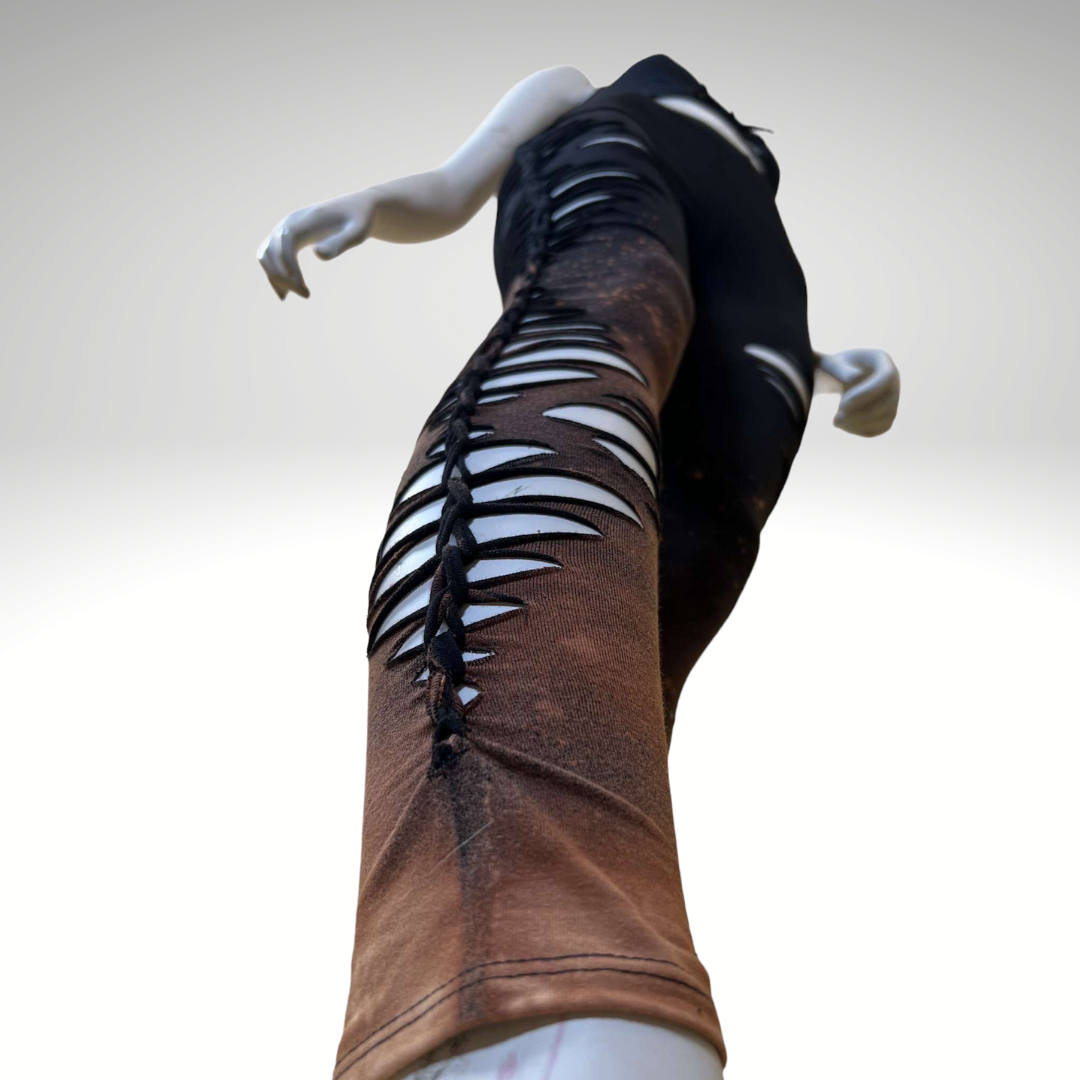 Burning Ember Slit Weave Leggings * Hand Dyed