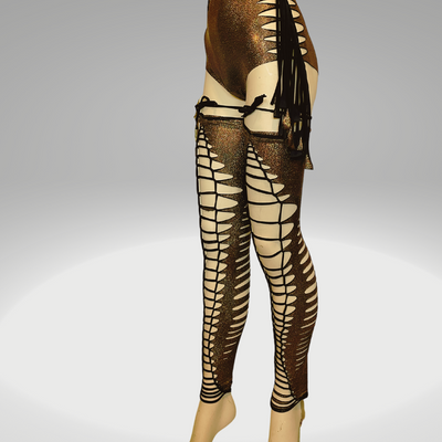 Thigh High Holographic Slit Weave Leg Warmers