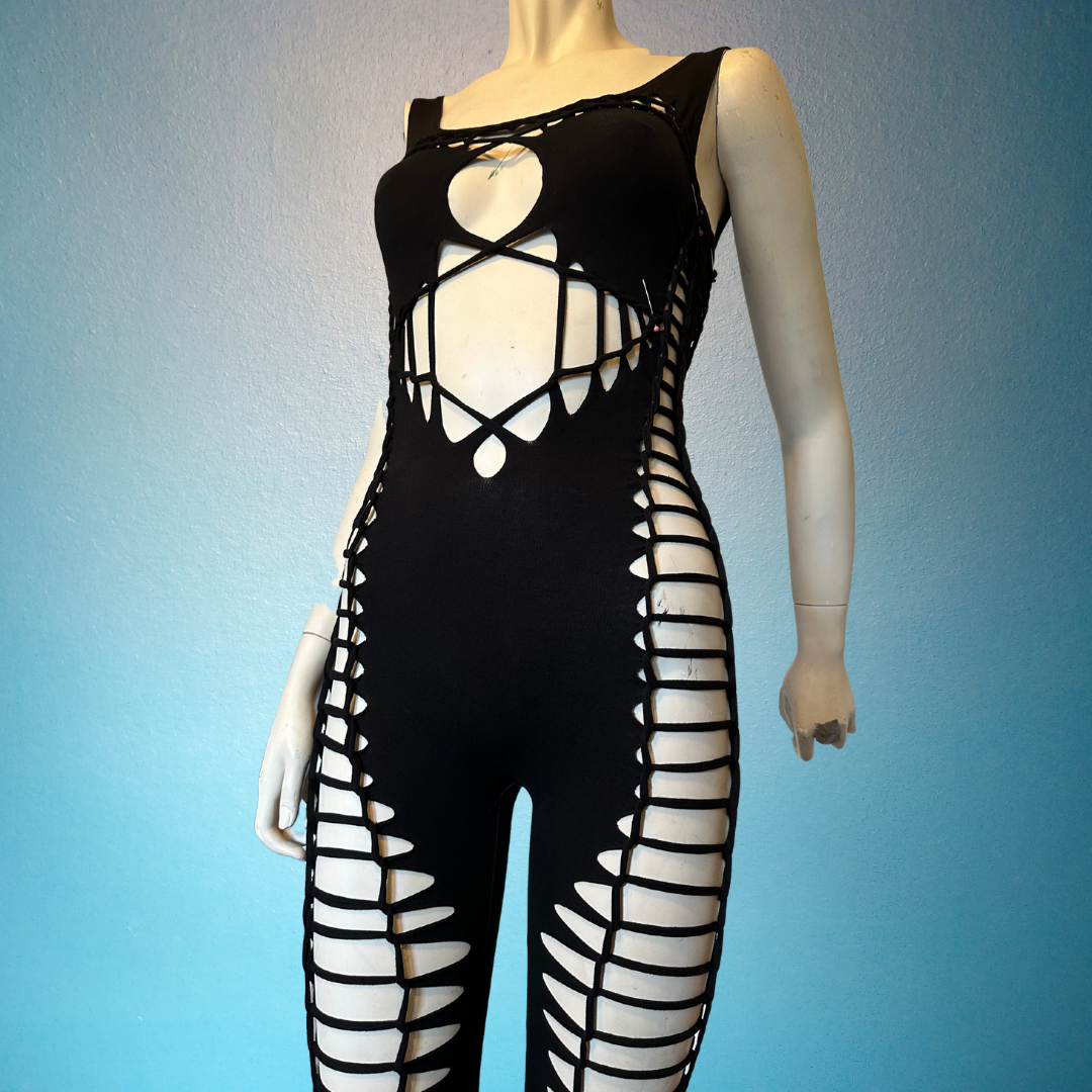 Slit Weave Catsuit - Braided Bodysuit