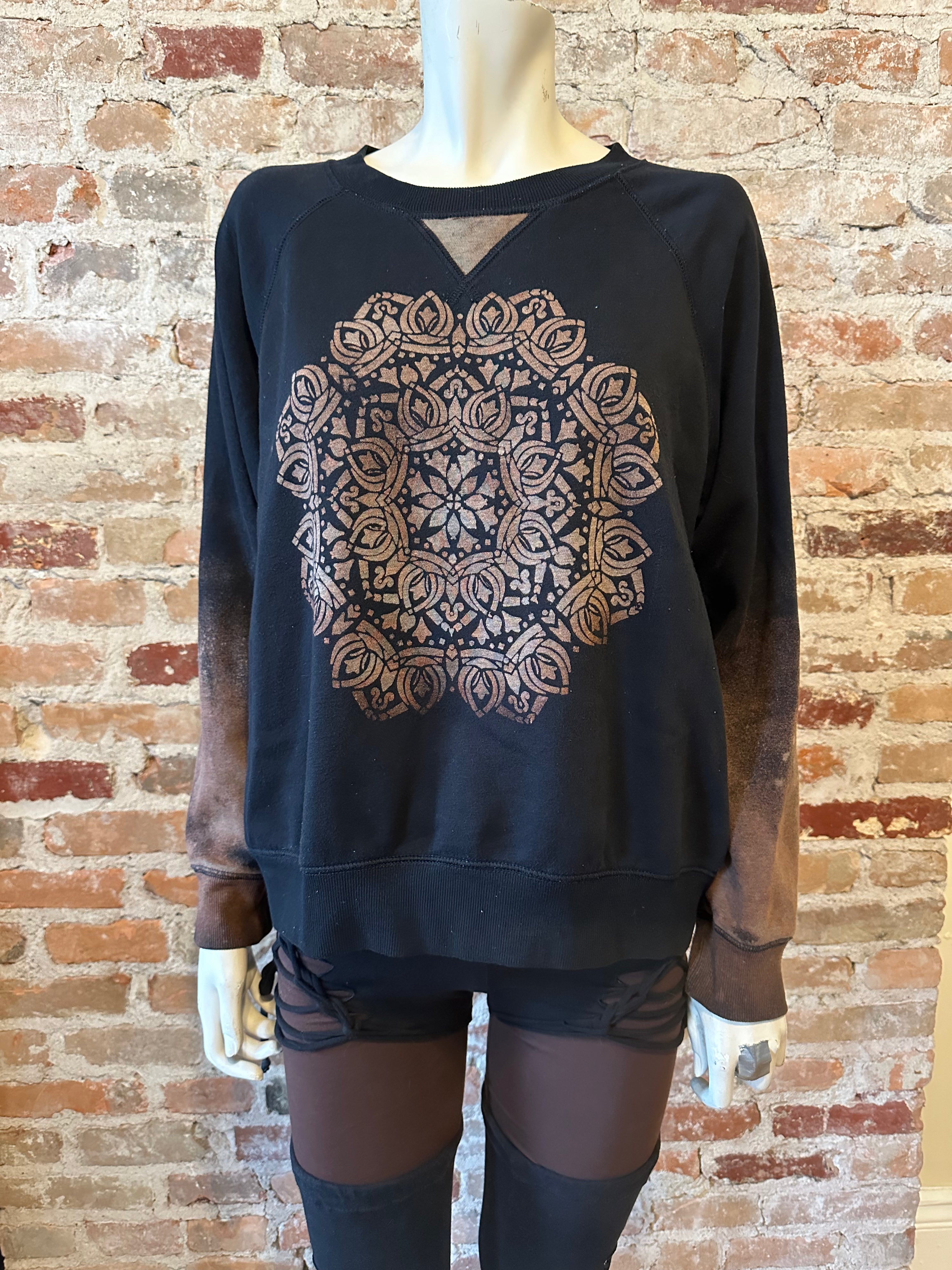 Roots & Realms Bleach Dyed Mandala Sweatshirt