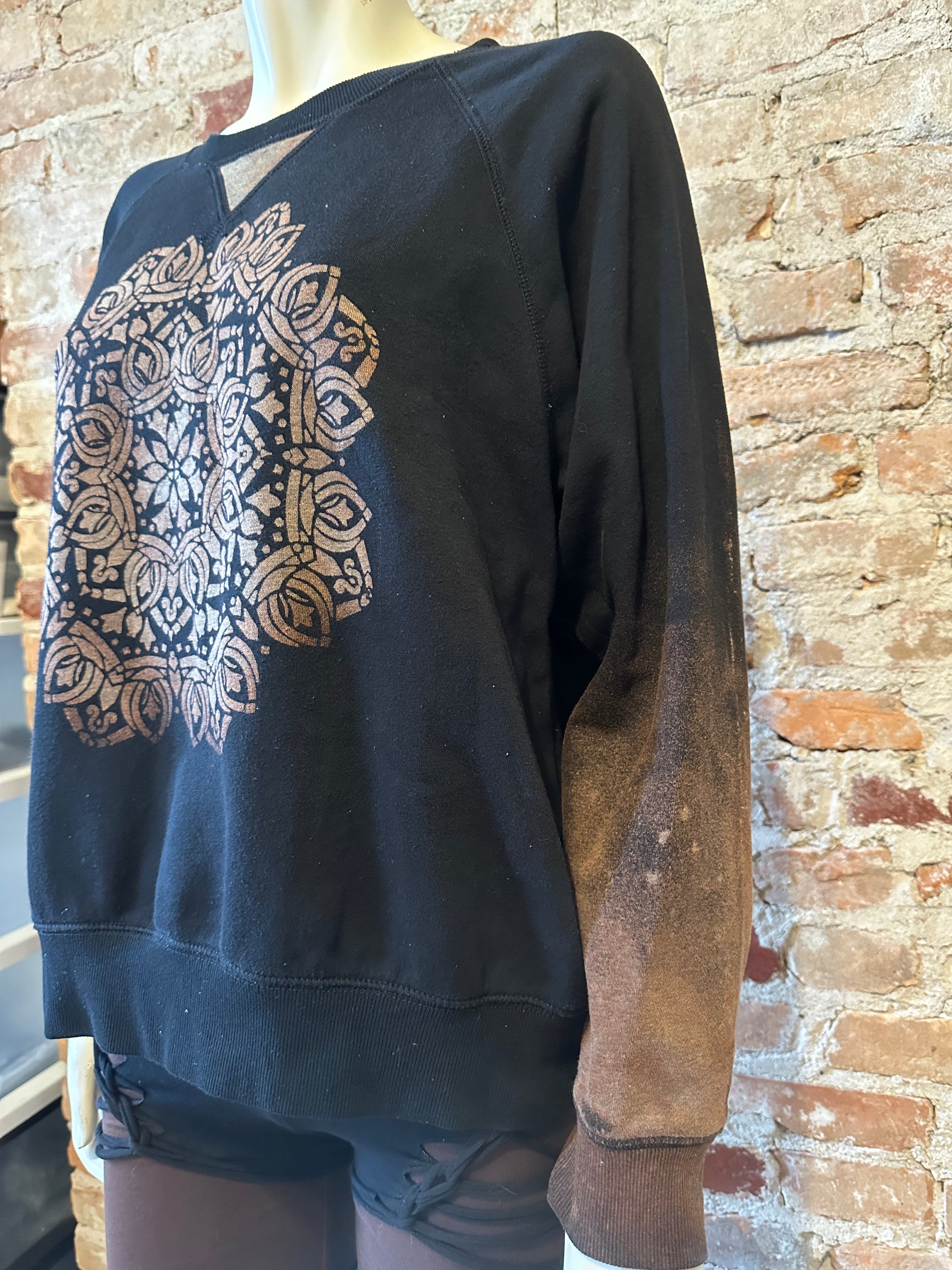 Roots & Realms Bleach Dyed Mandala Sweatshirt