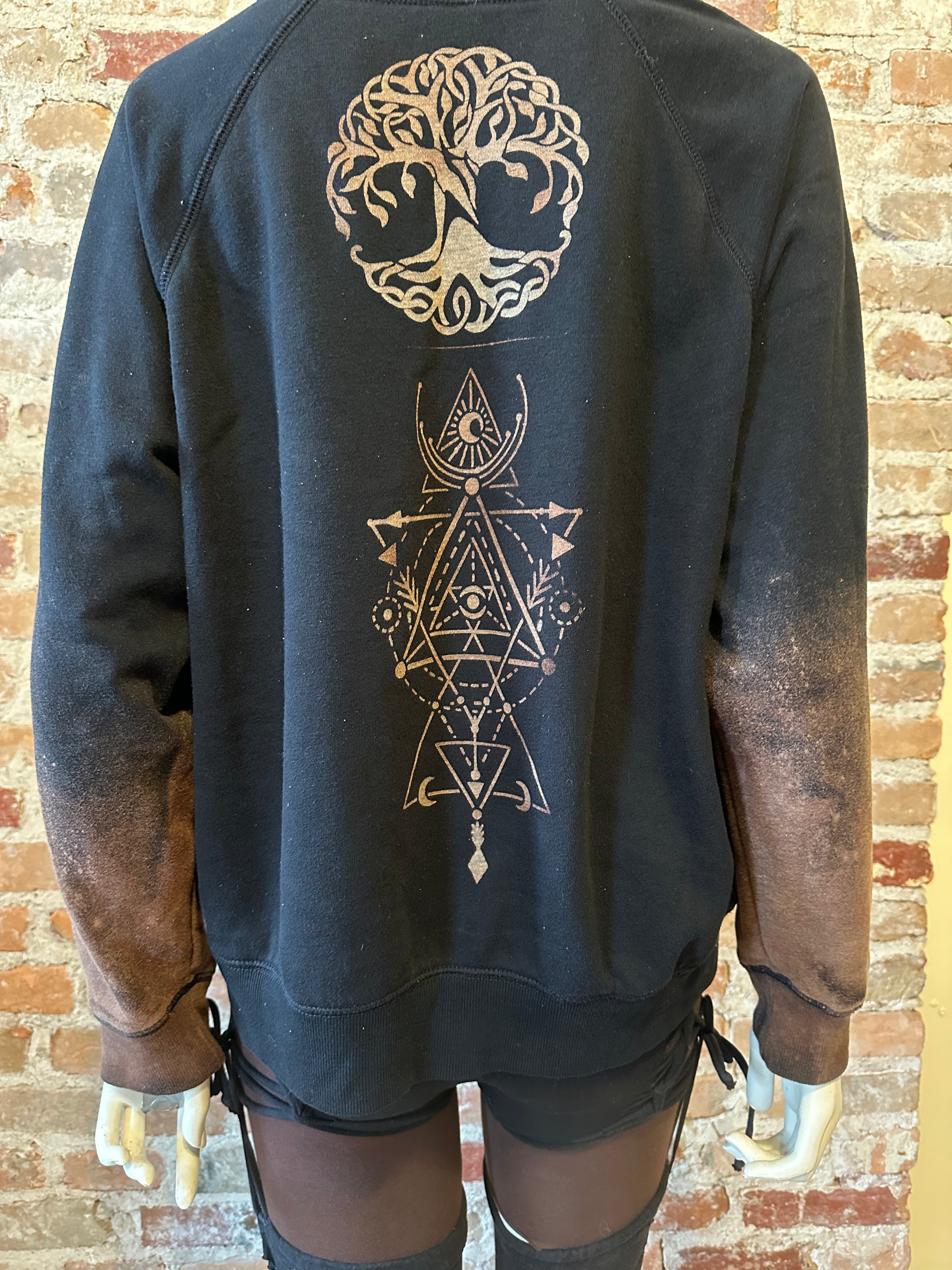 Roots & Realms Bleach Dyed Mandala Sweatshirt