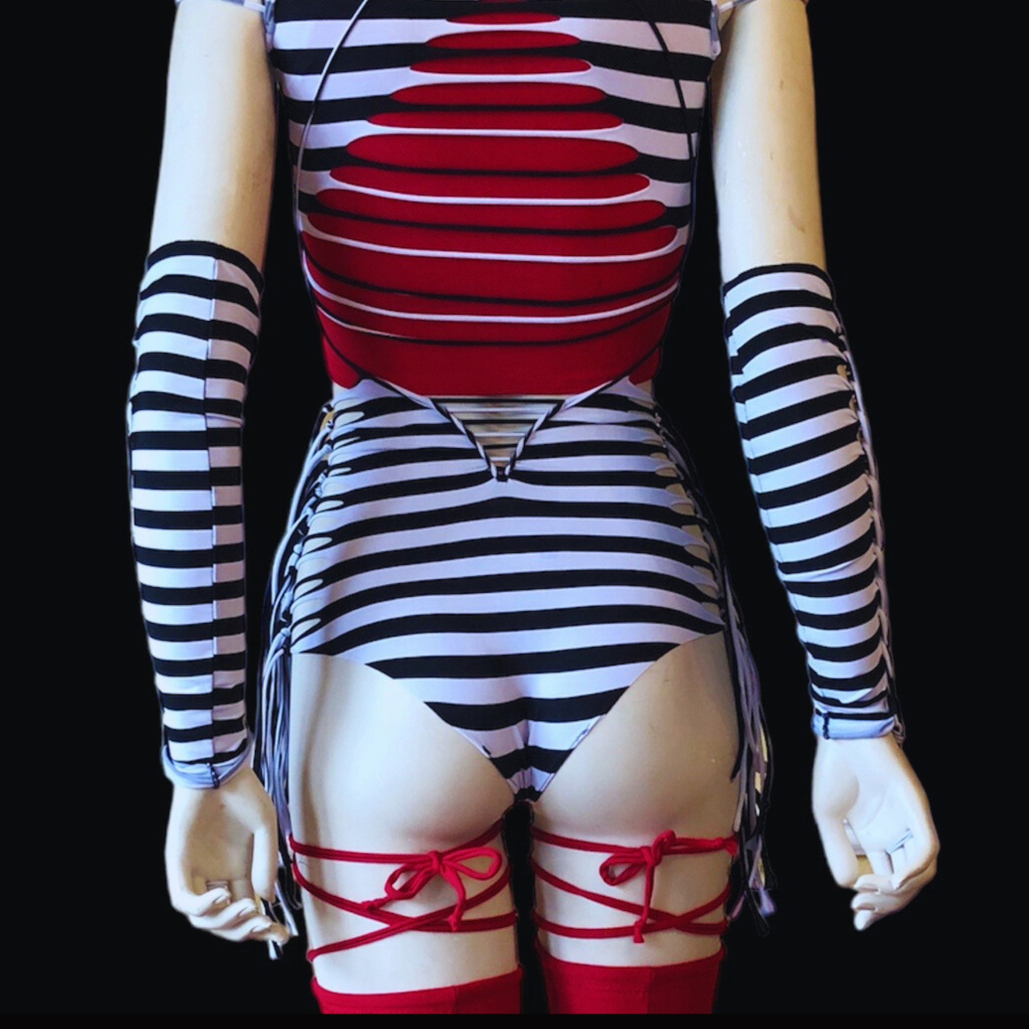 Circus Stripe Spandex Fringe Booty shorts