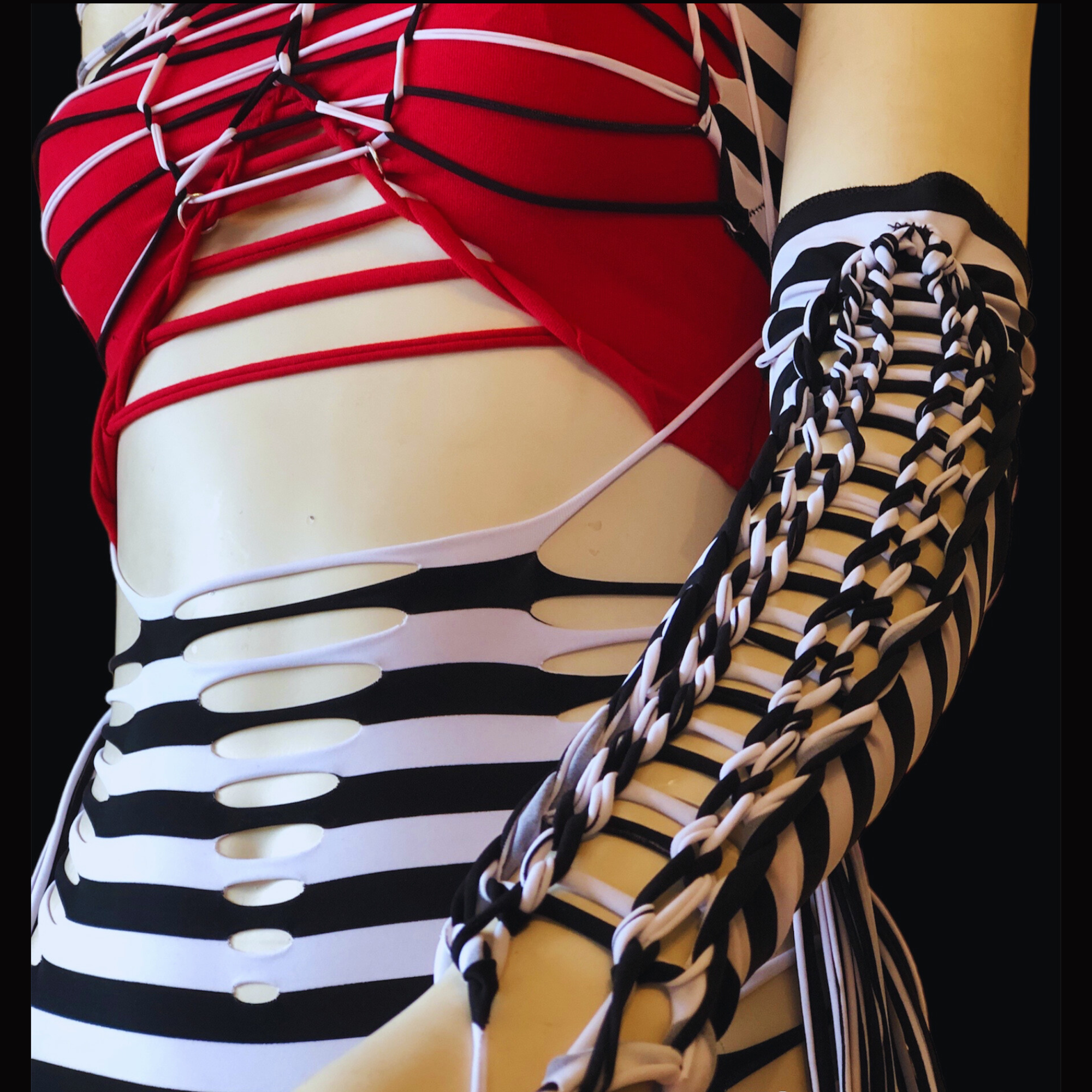 Circus Stripe Spandex Fringe Booty shorts