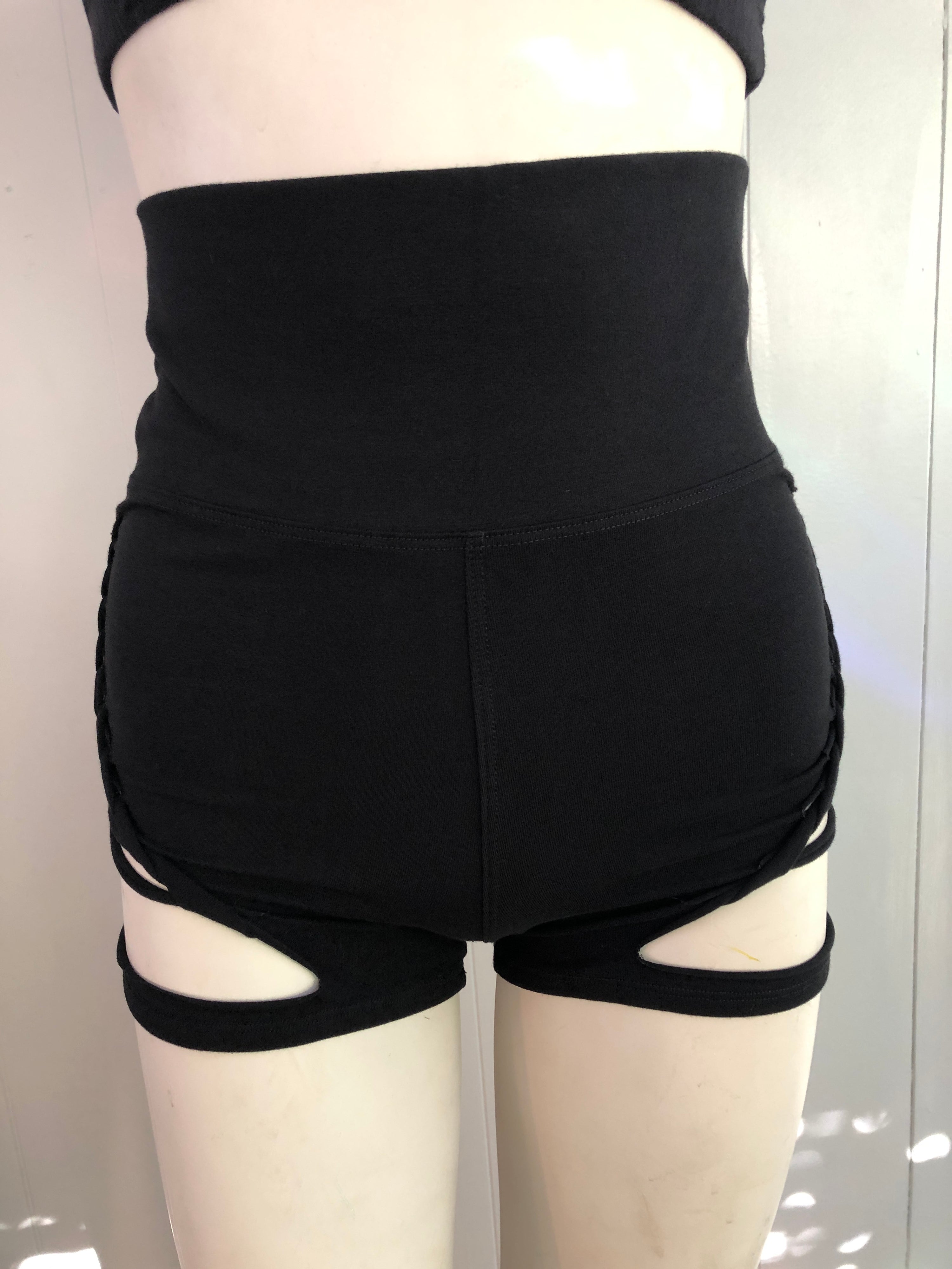 Slit Weave High Waisted Shorts