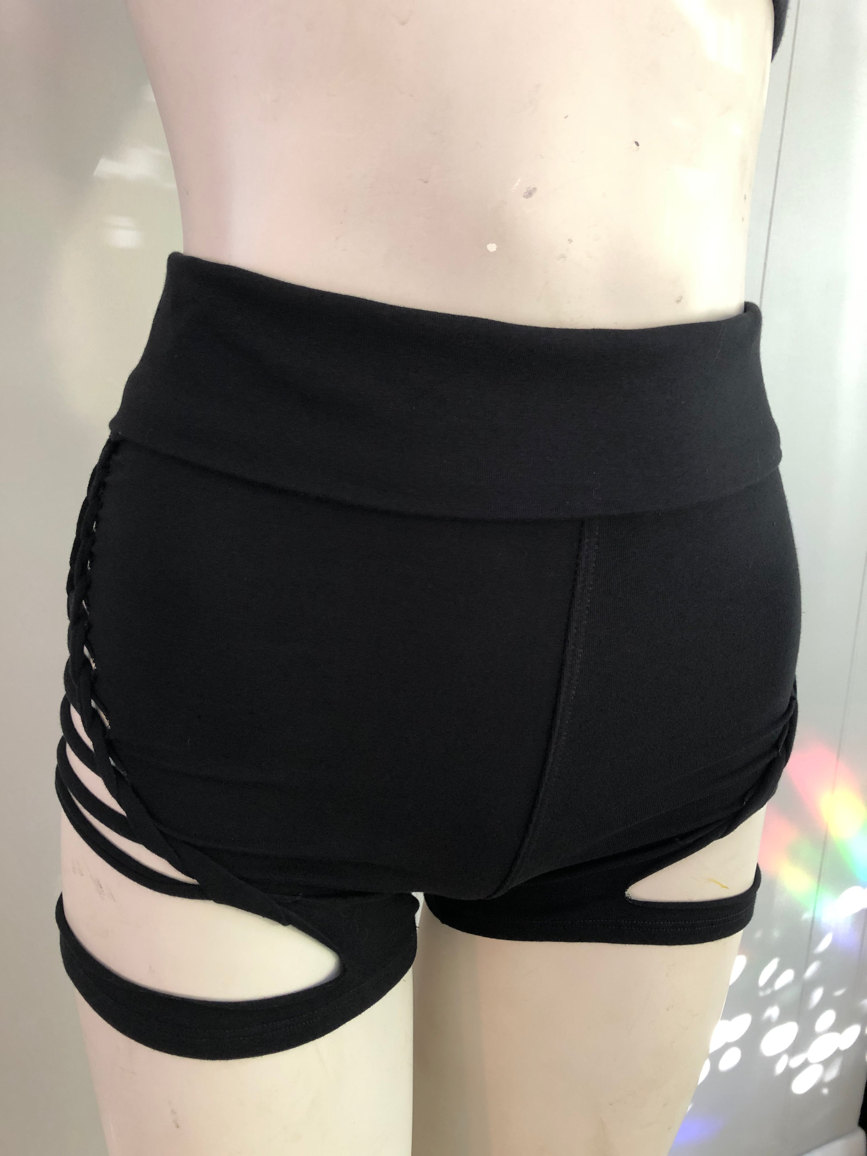 Slit Weave High Waisted Shorts