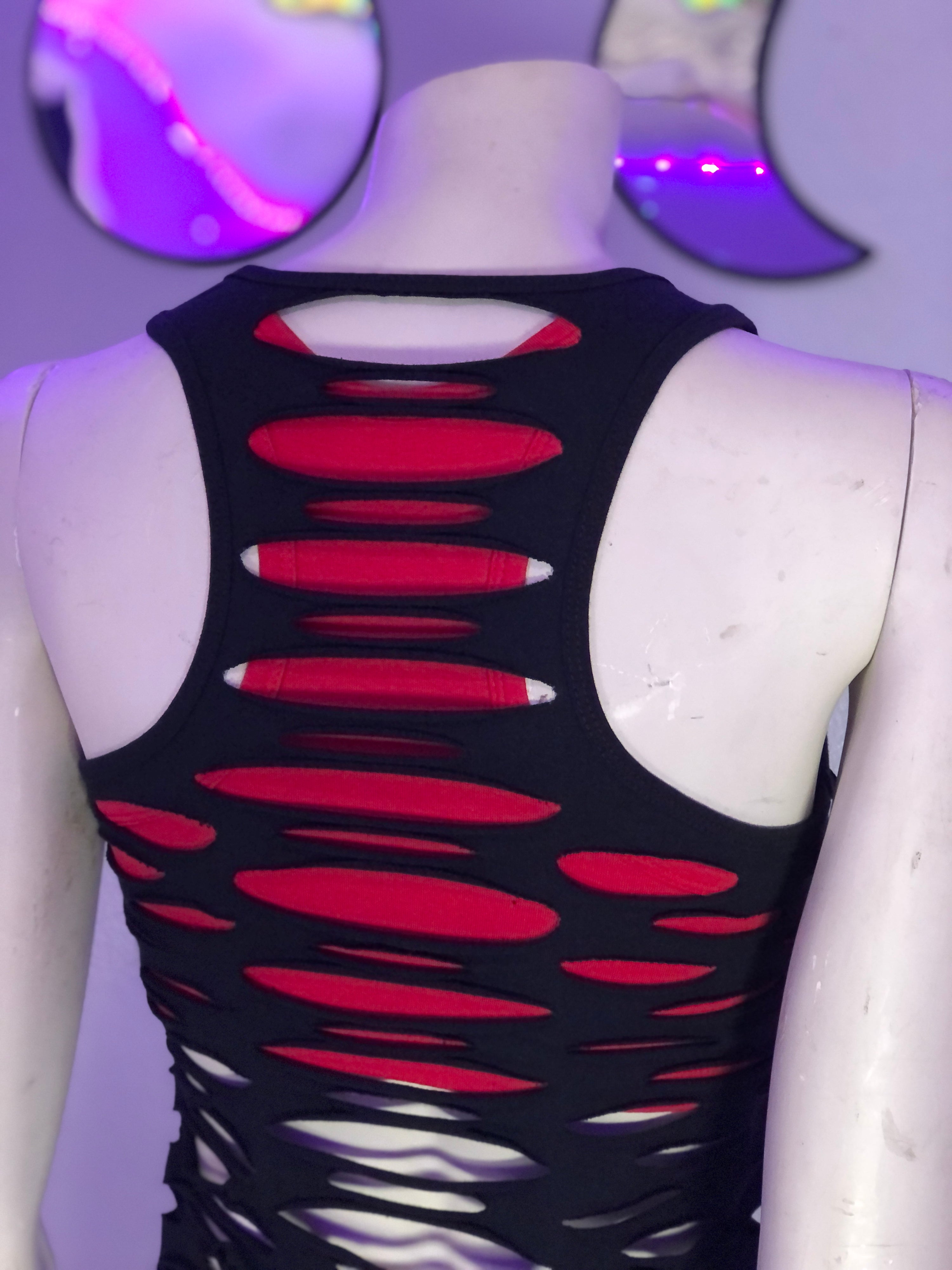 Racerback Slashed Net Tank