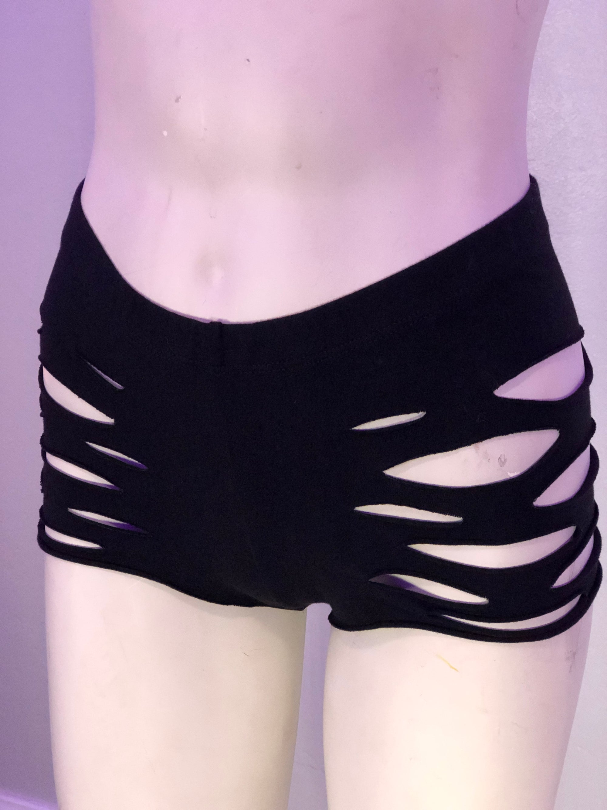 Sexy Sliced Net Shorts