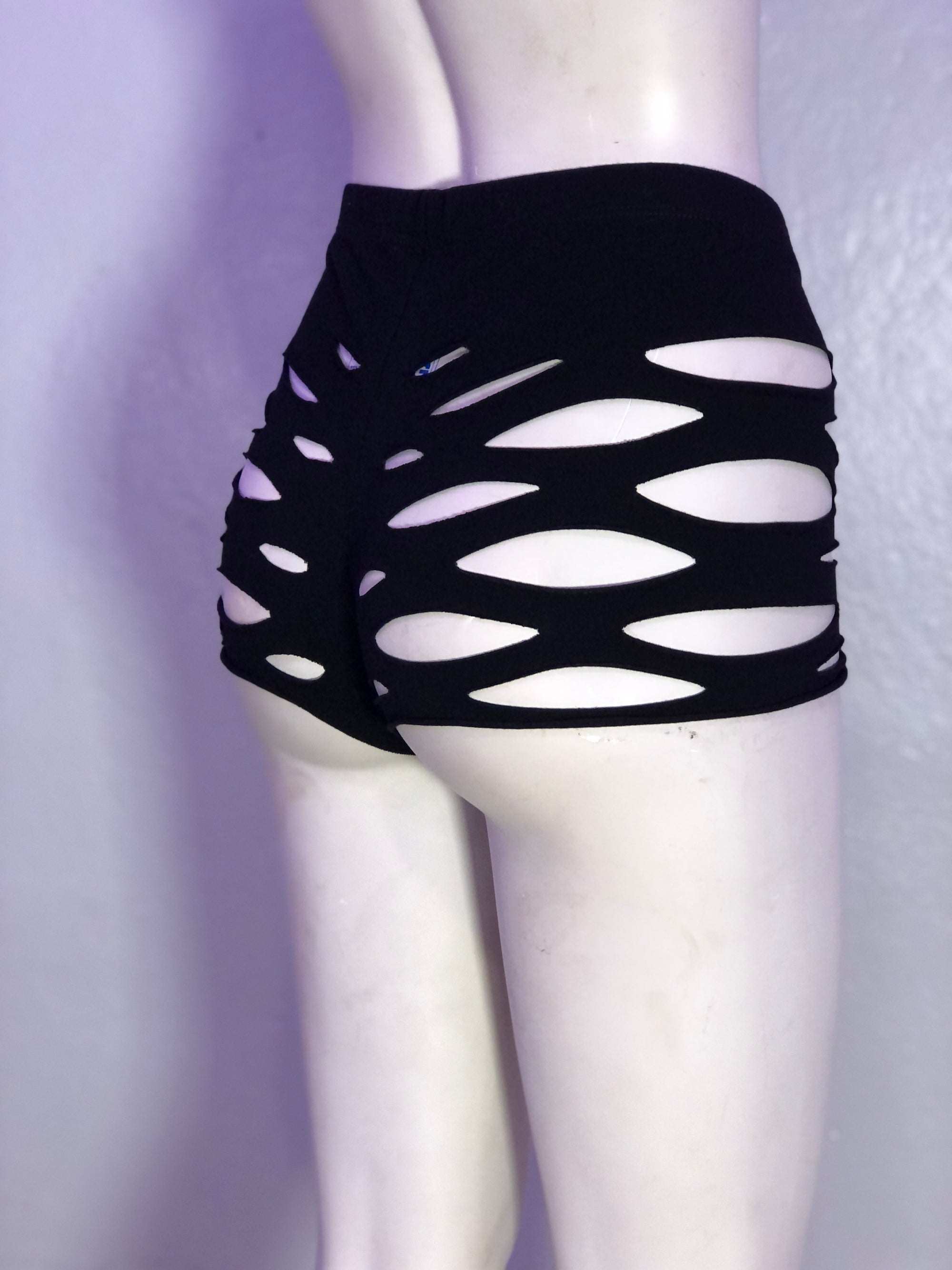 Sexy Sliced Net Shorts