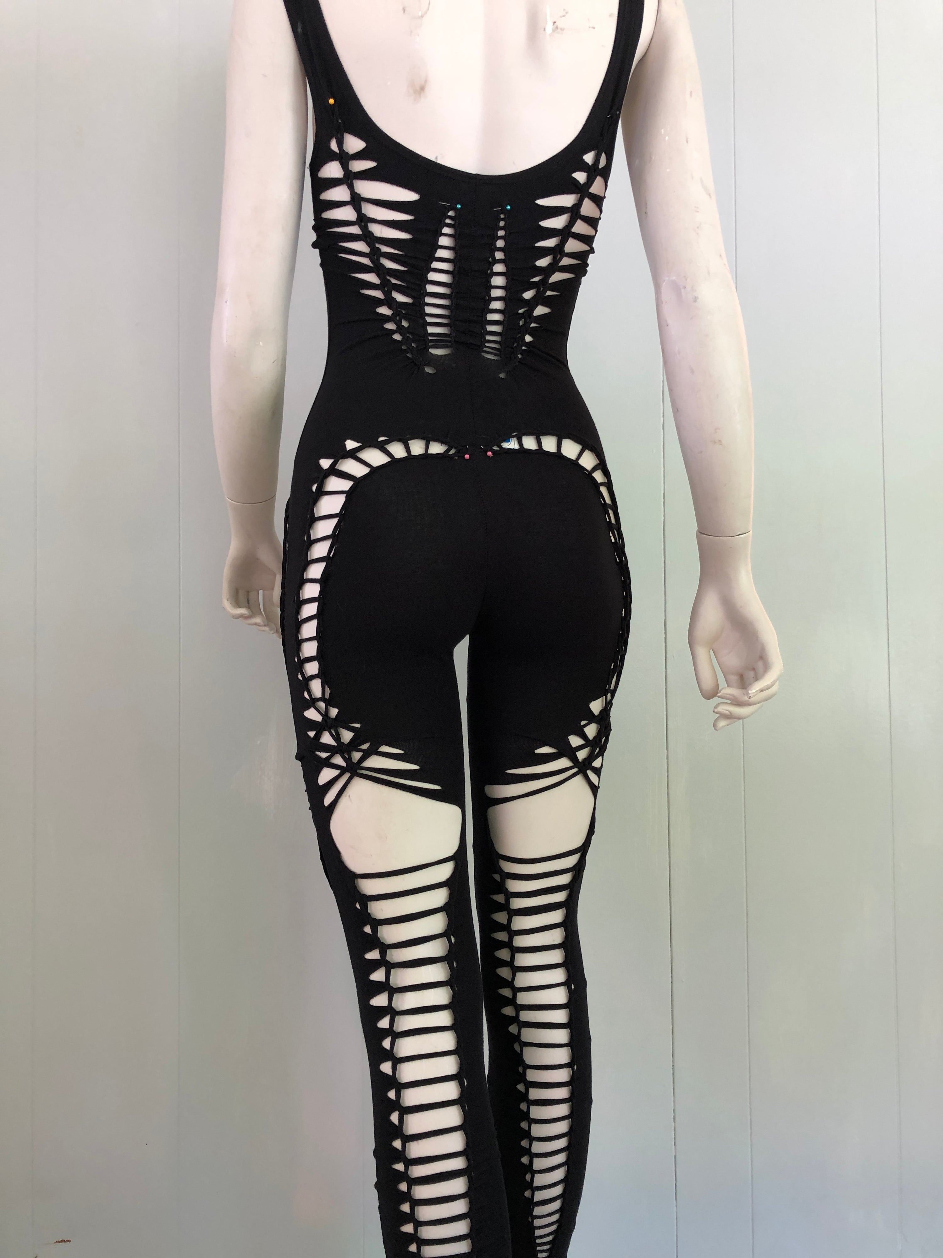 Alli-Cat Suit * Slit Weave Bodysuit
