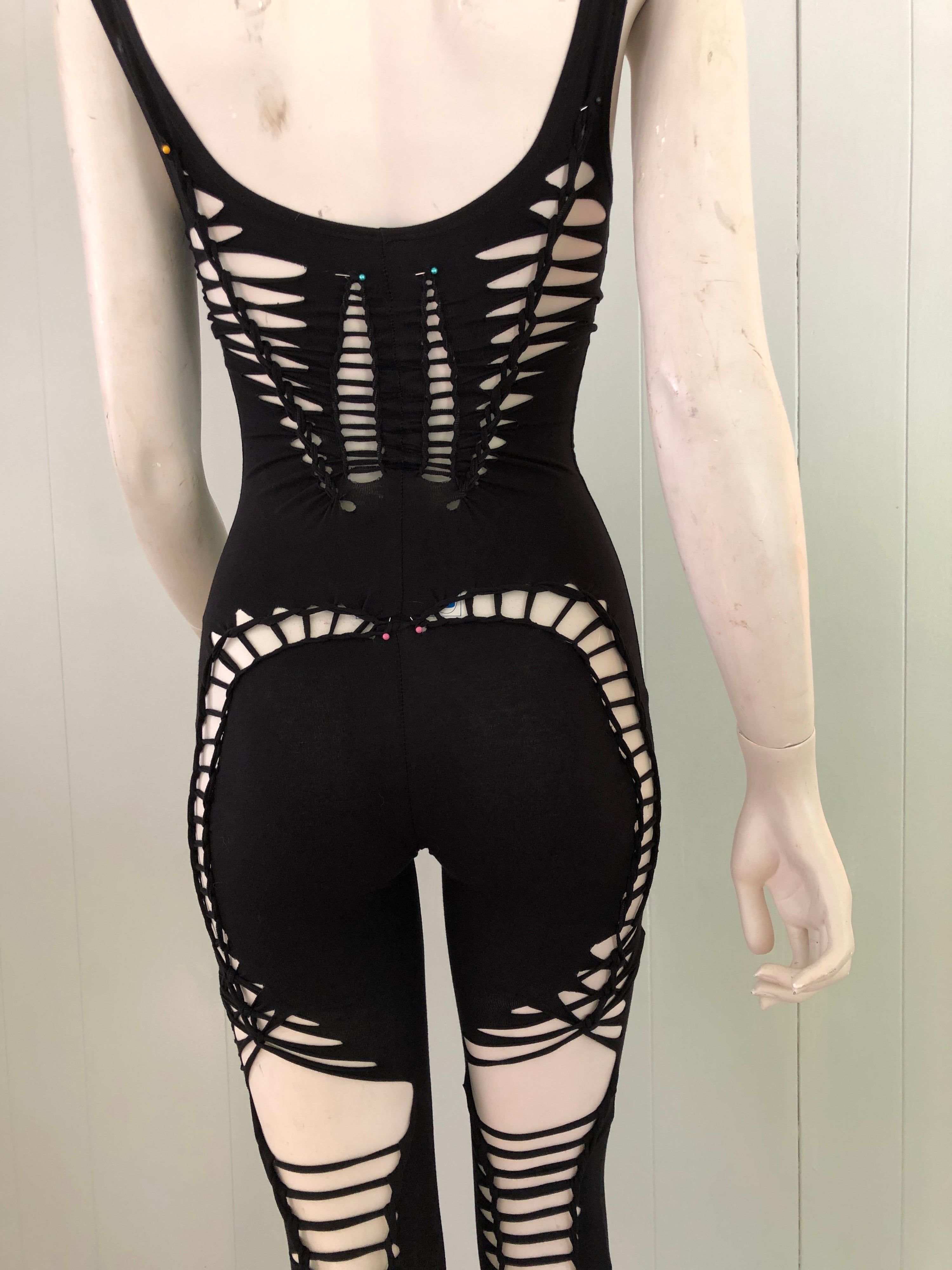 Alli-Cat Suit * Slit Weave Bodysuit