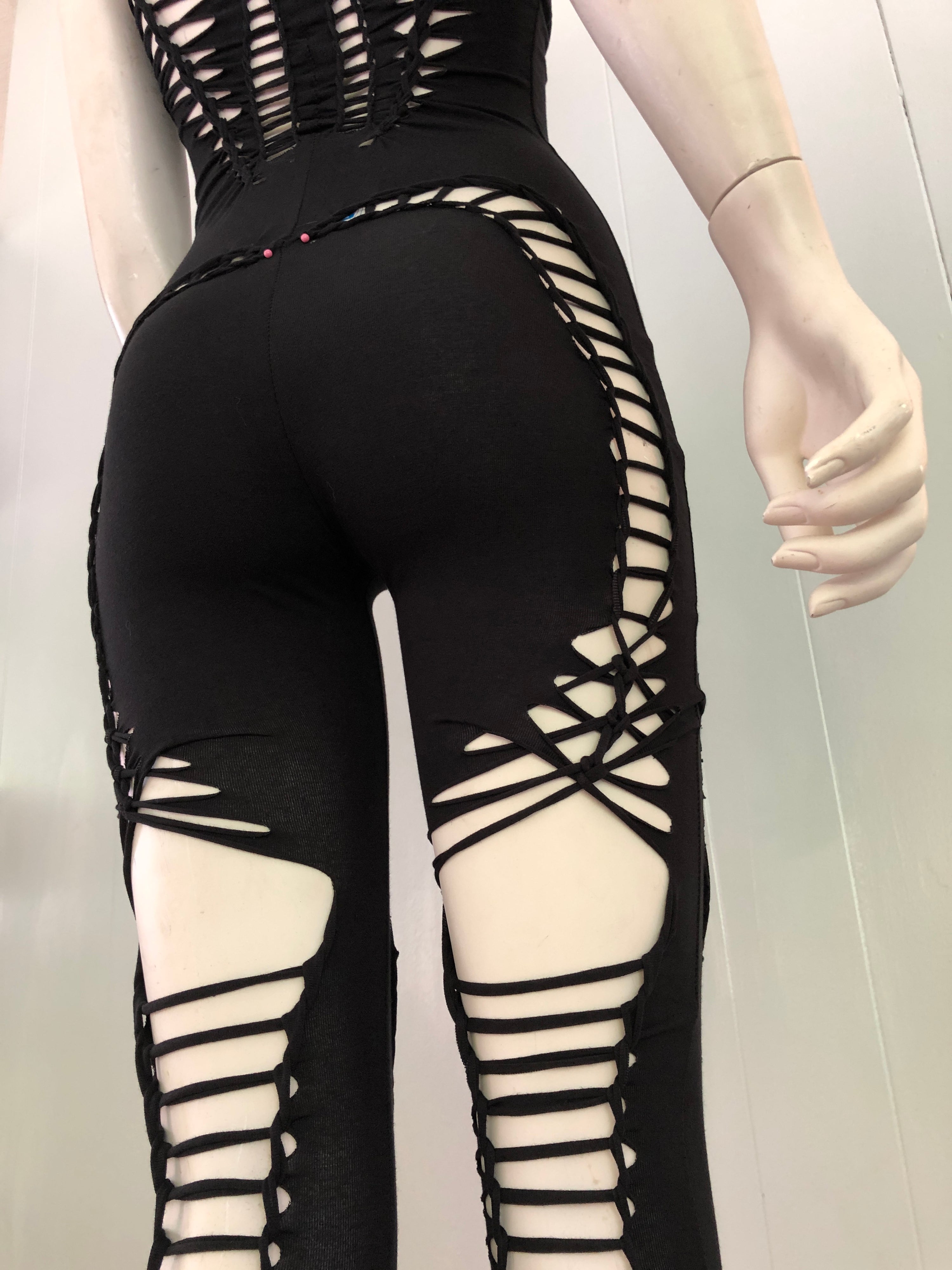 Alli-Cat Suit * Slit Weave Bodysuit