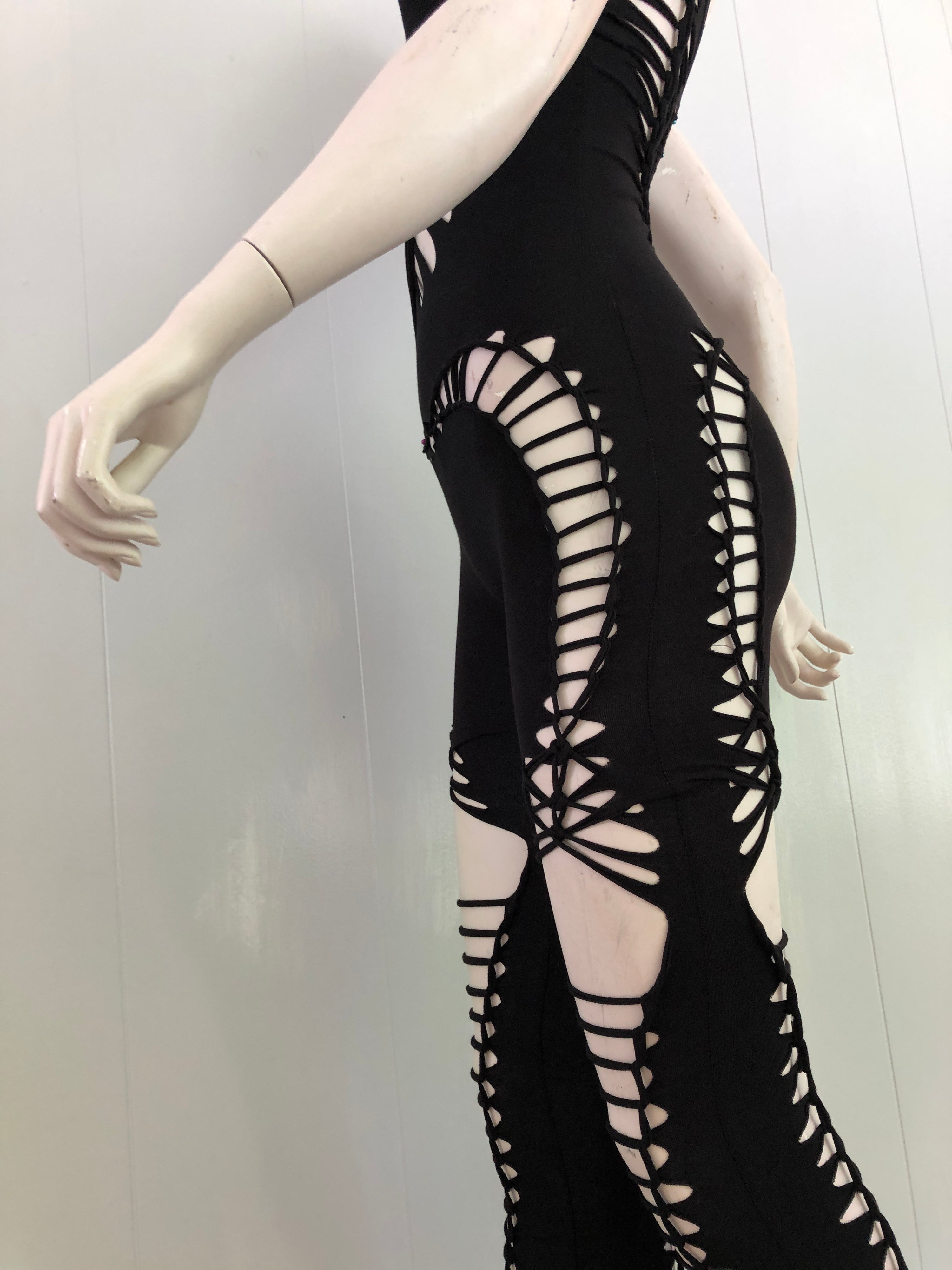 Alli-Cat Suit * Slit Weave Bodysuit