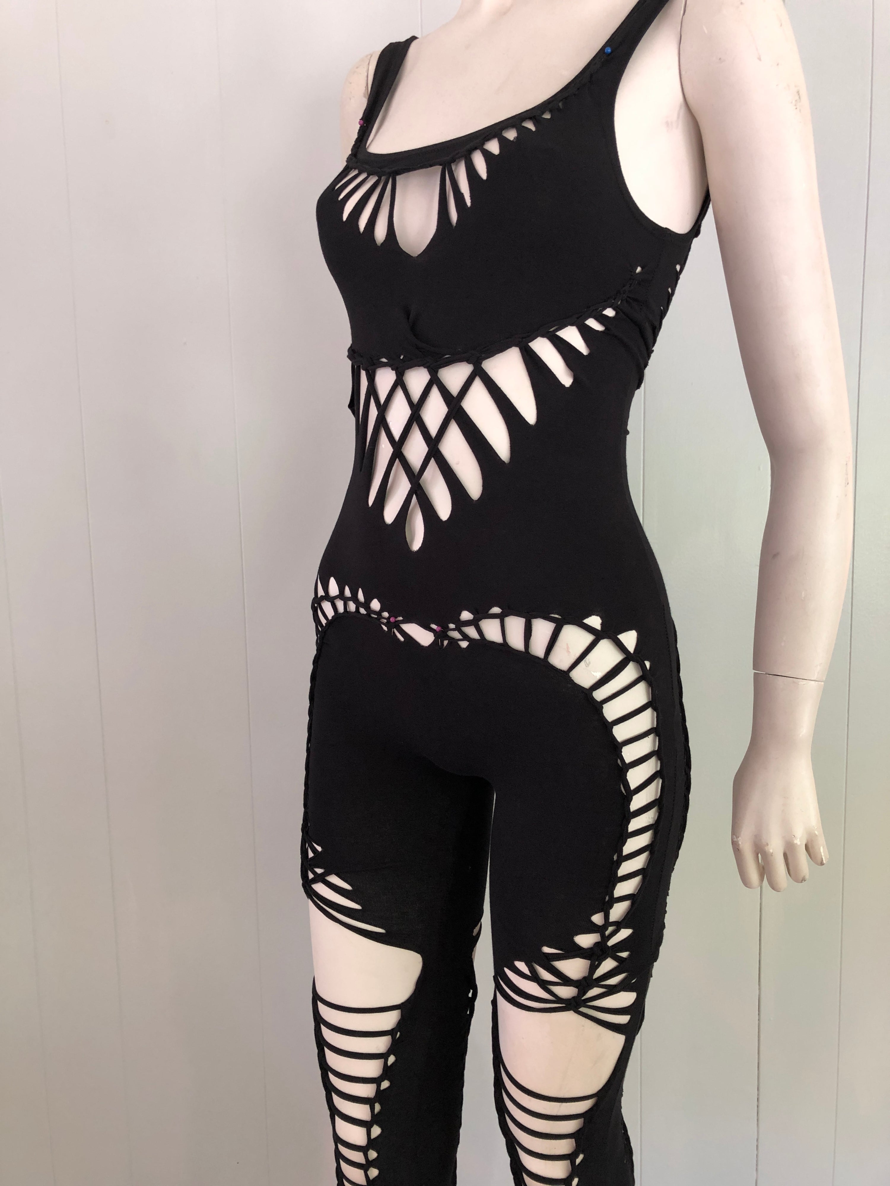 Alli-Cat Suit * Slit Weave Bodysuit