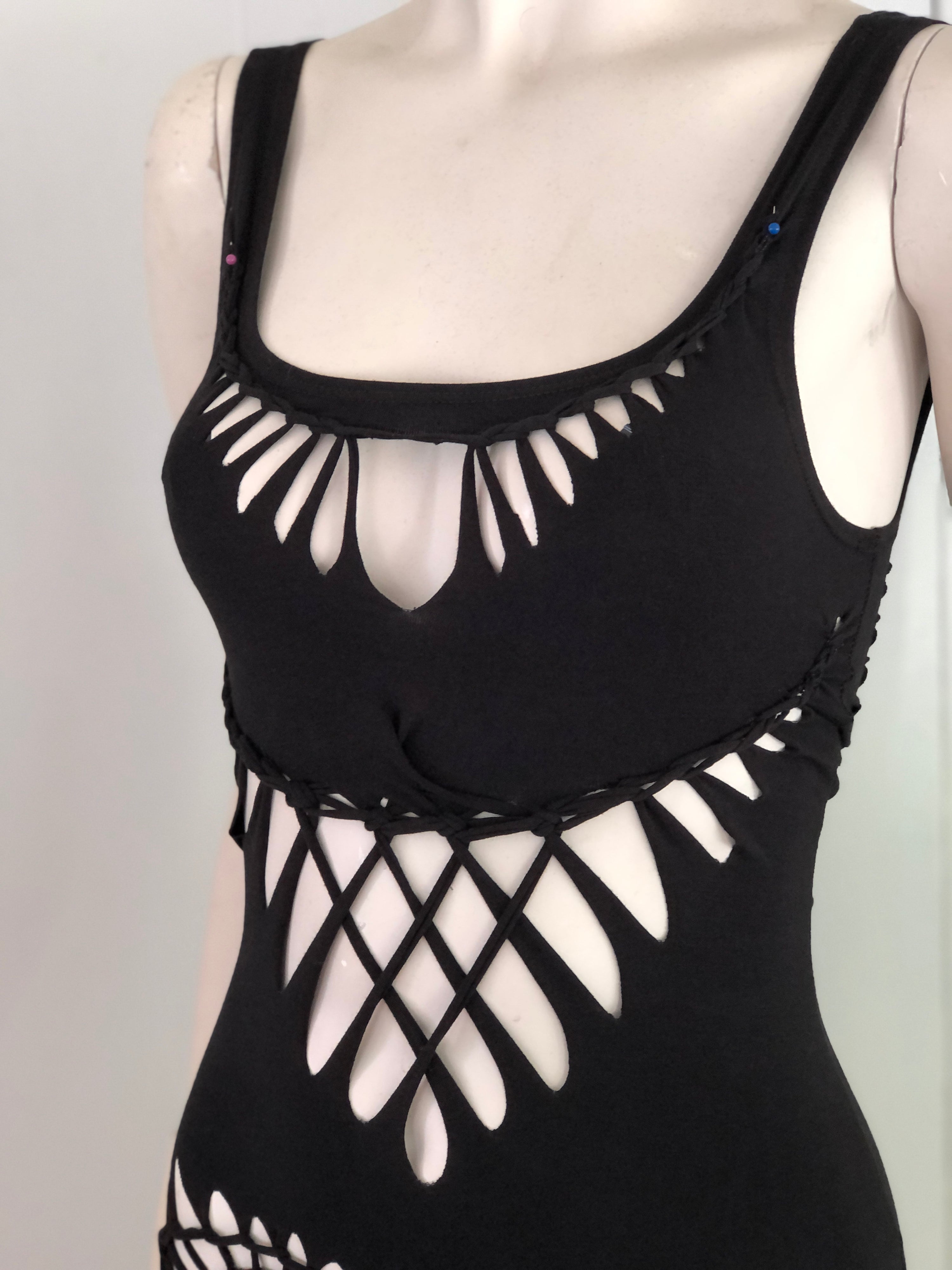 Alli-Cat Suit * Slit Weave Bodysuit