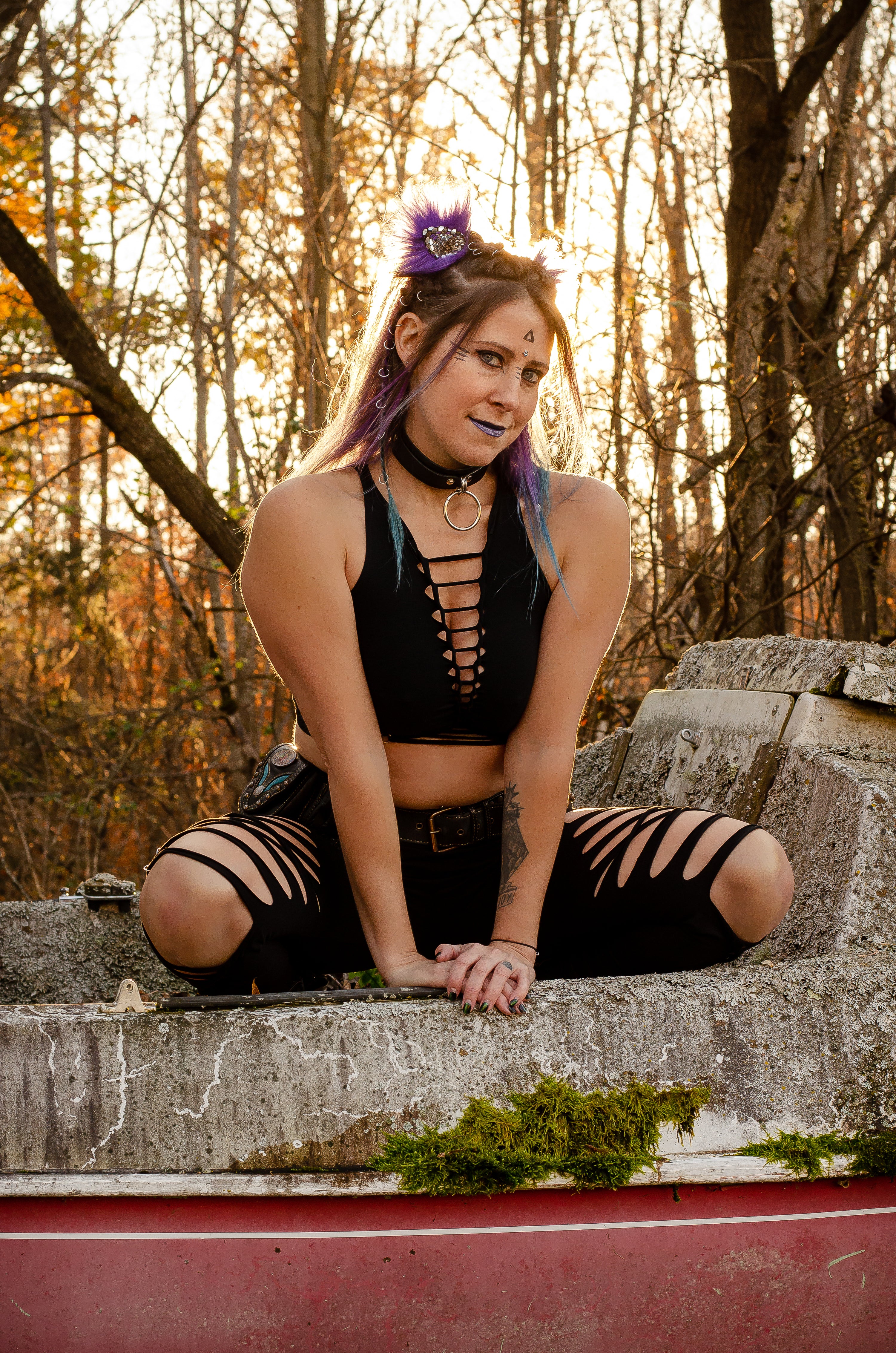 Pierced and Braided Burner Crop Top