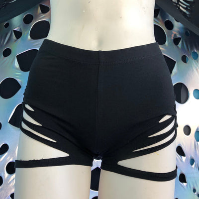 Low Rise Slit Weave Booty Shorts