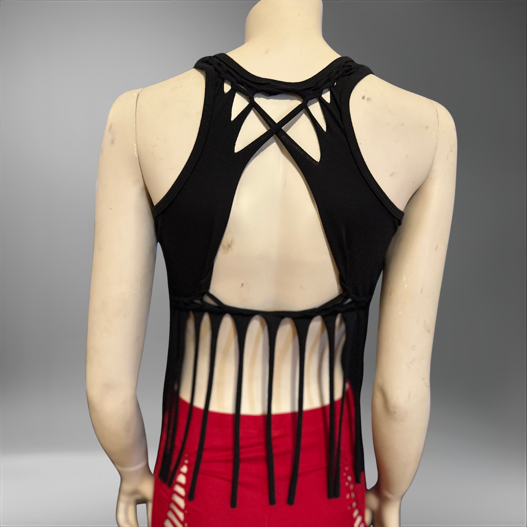 NEW Slit Weave Twist & Flow Tank – Cotton Fringe Crop Top, Racerback Festival Rave Summer Top for Women