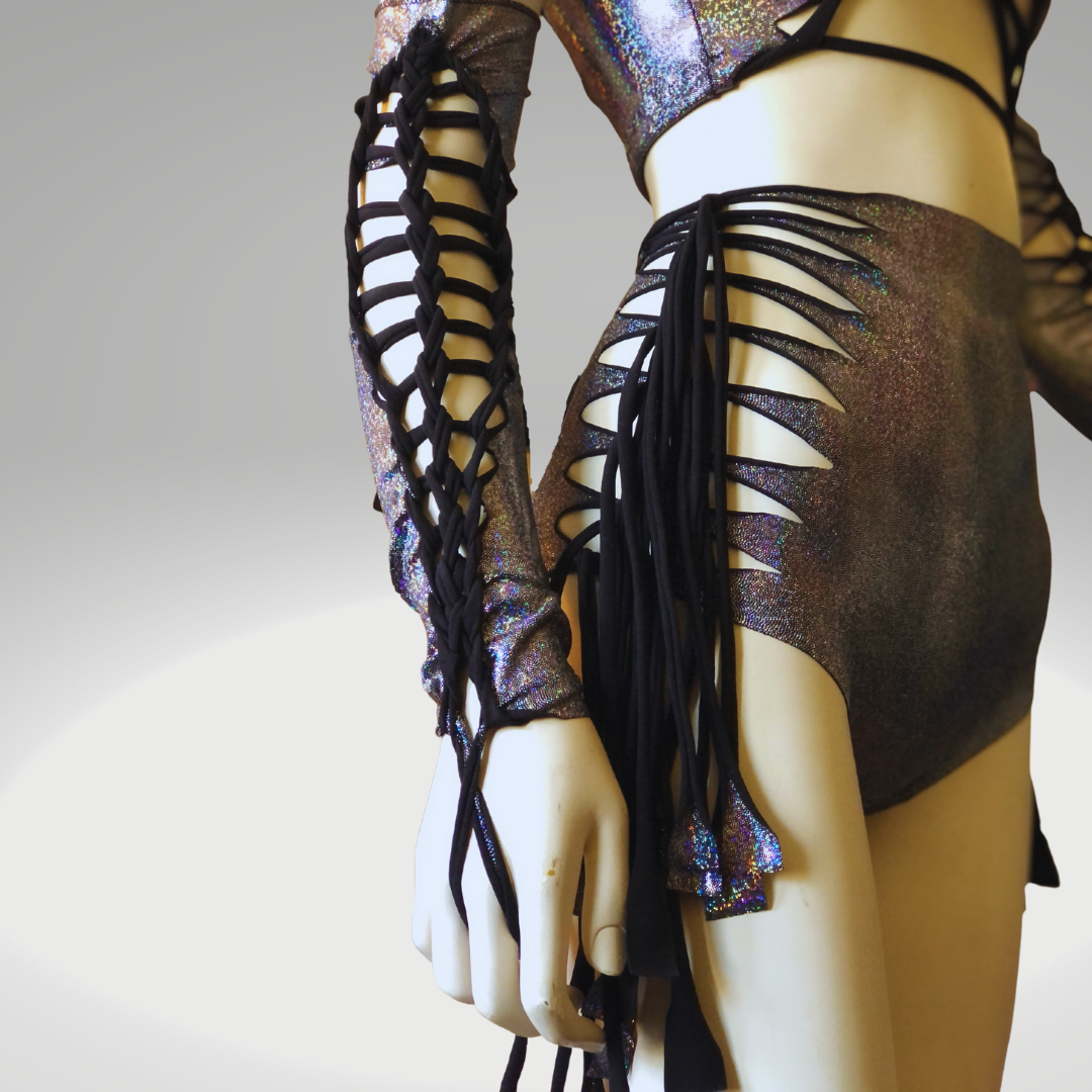 Holographic Arm Warmers * Braided Sleeves