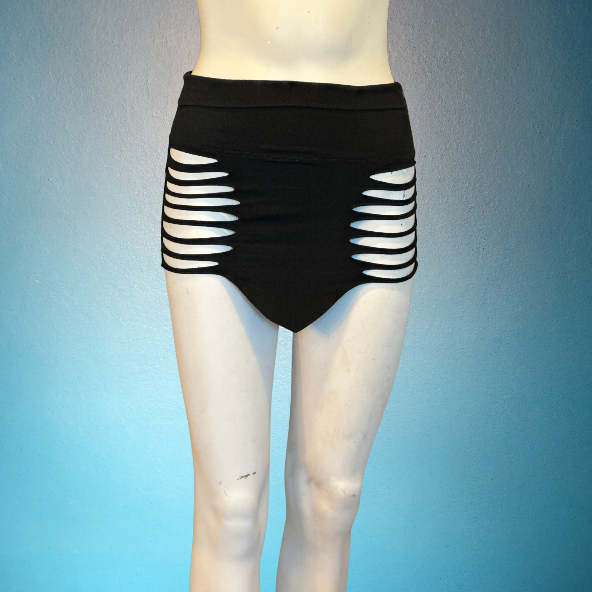 Double Slit Panel Mini Skirt - Short Skirt