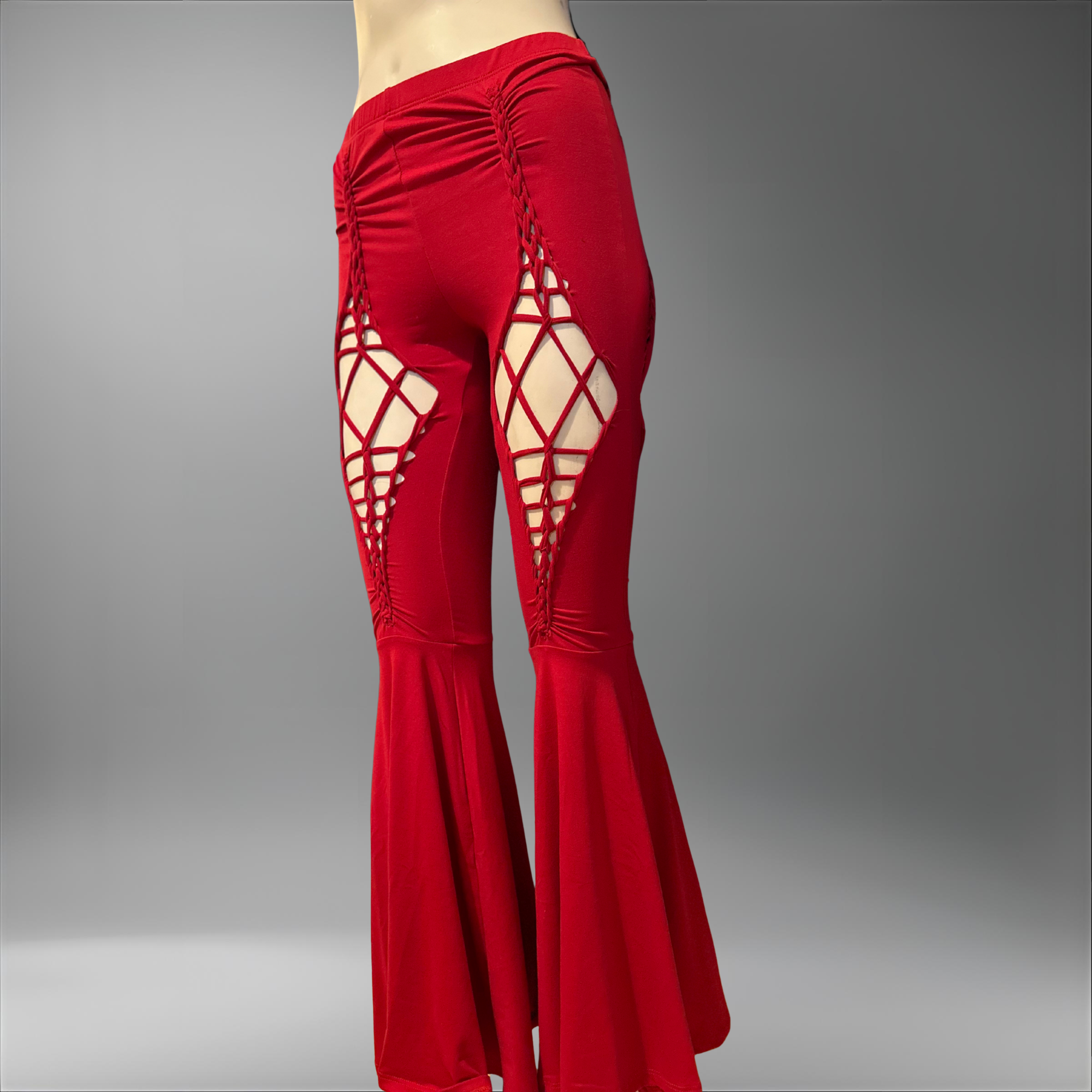 NEW Diamond Eclipse Slit Weave Flared Leggings | Handmade Festival Pants