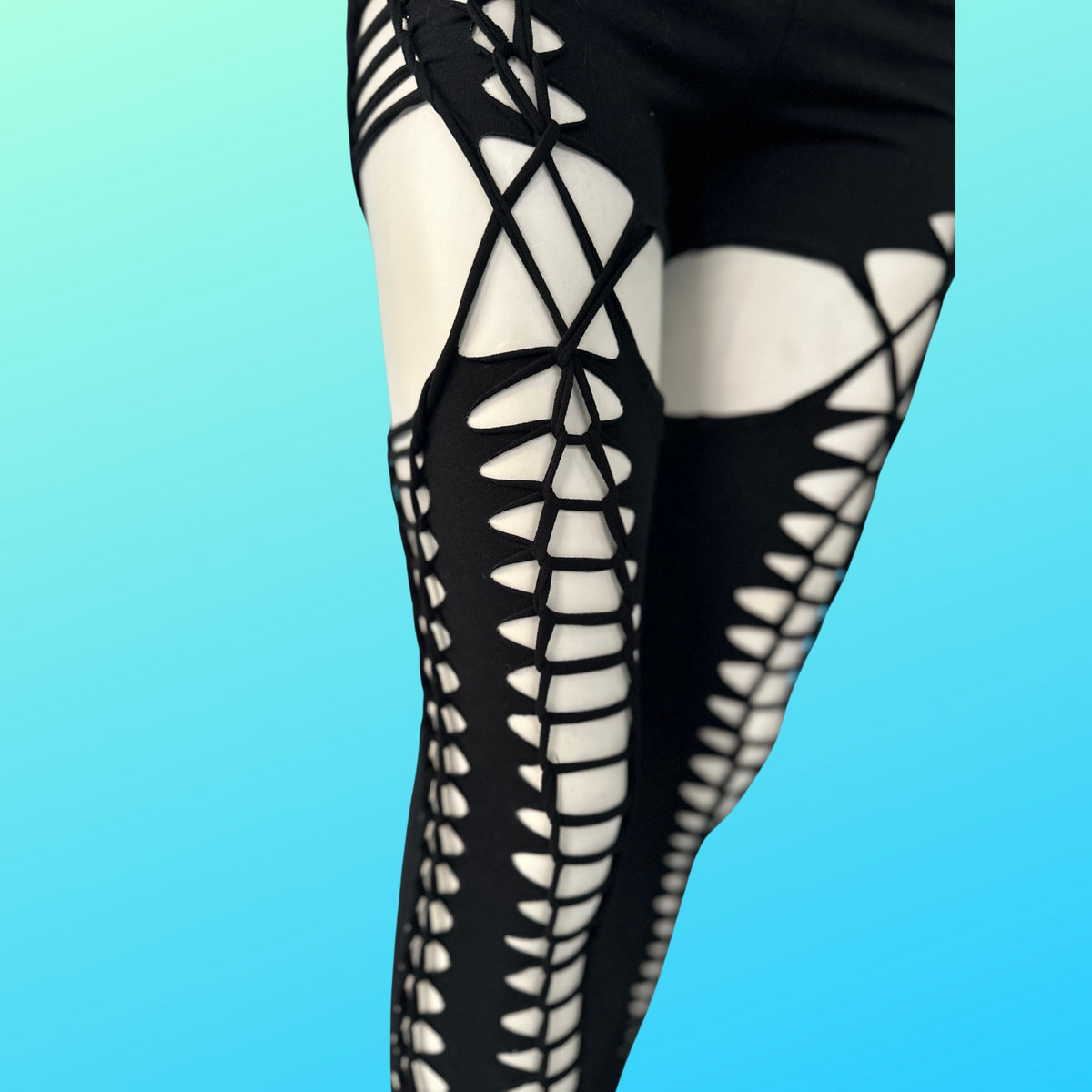 NEW Interlace Duality Leggings * Slit Weave Thigh Highs with Shorts