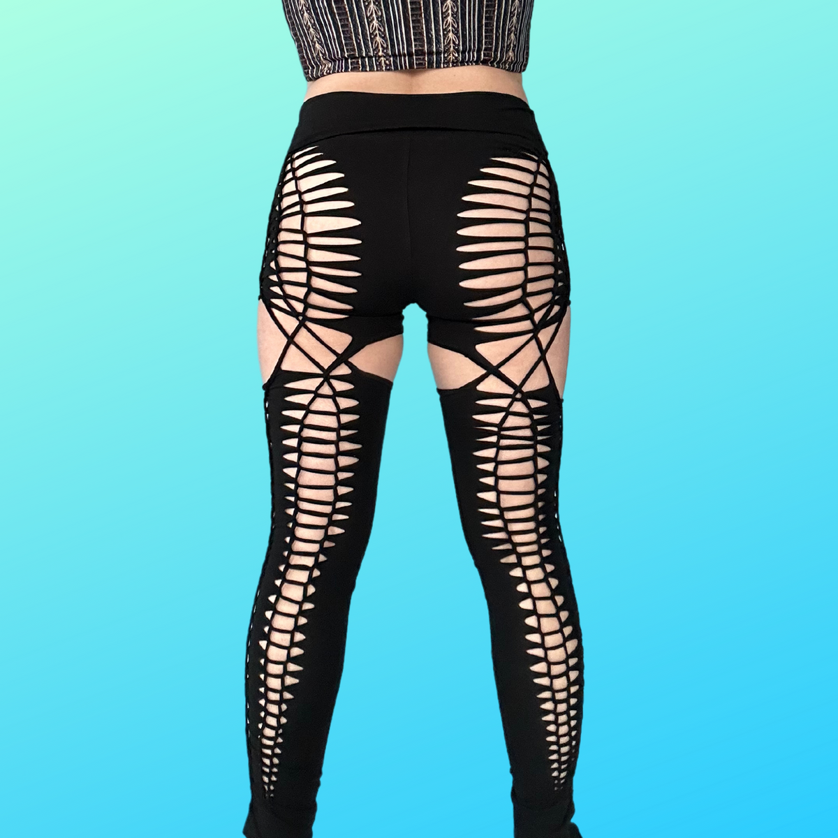 NEW Interlace Duality Leggings * Slit Weave Thigh Highs with Shorts