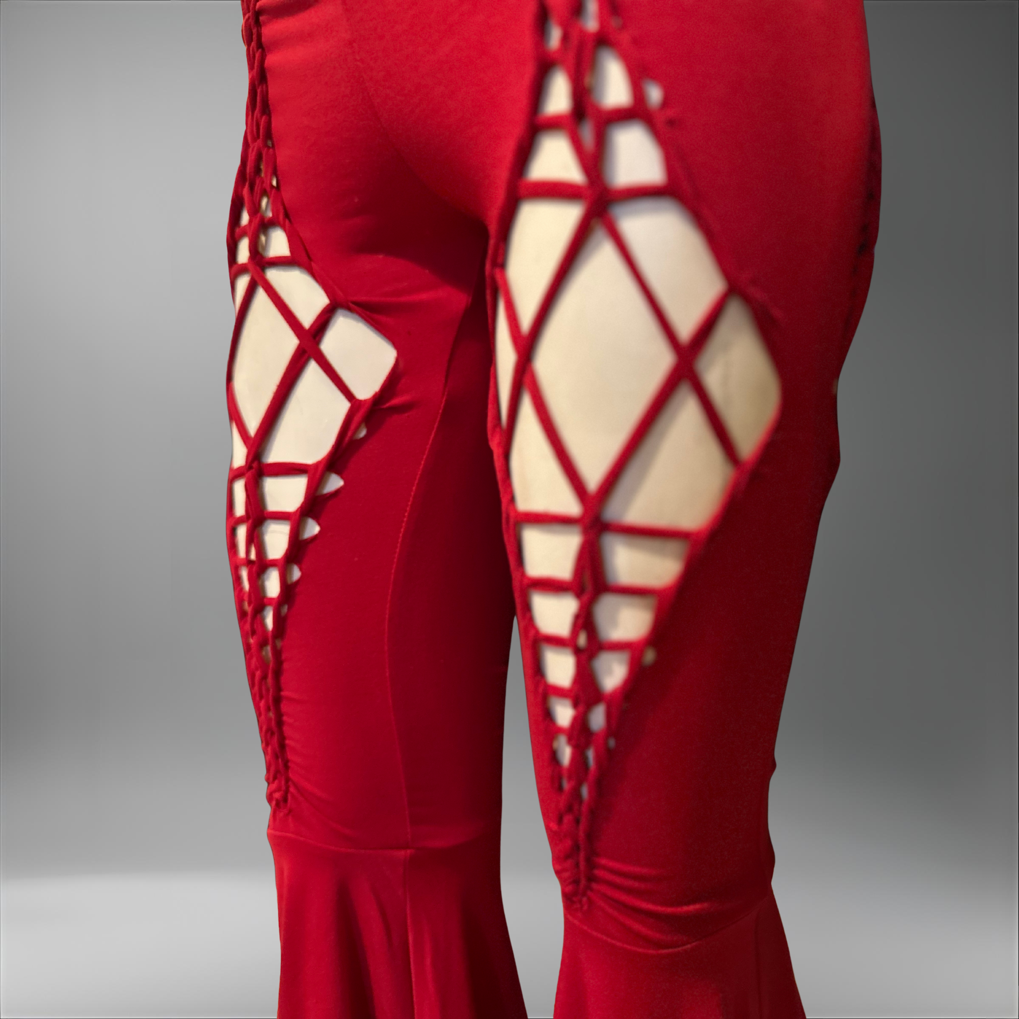 NEW Diamond Eclipse Slit Weave Flared Leggings | Handmade Festival Pants