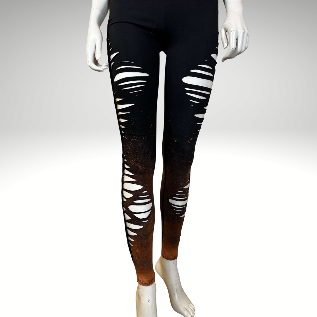 Side Cut Slit Weave Leggings