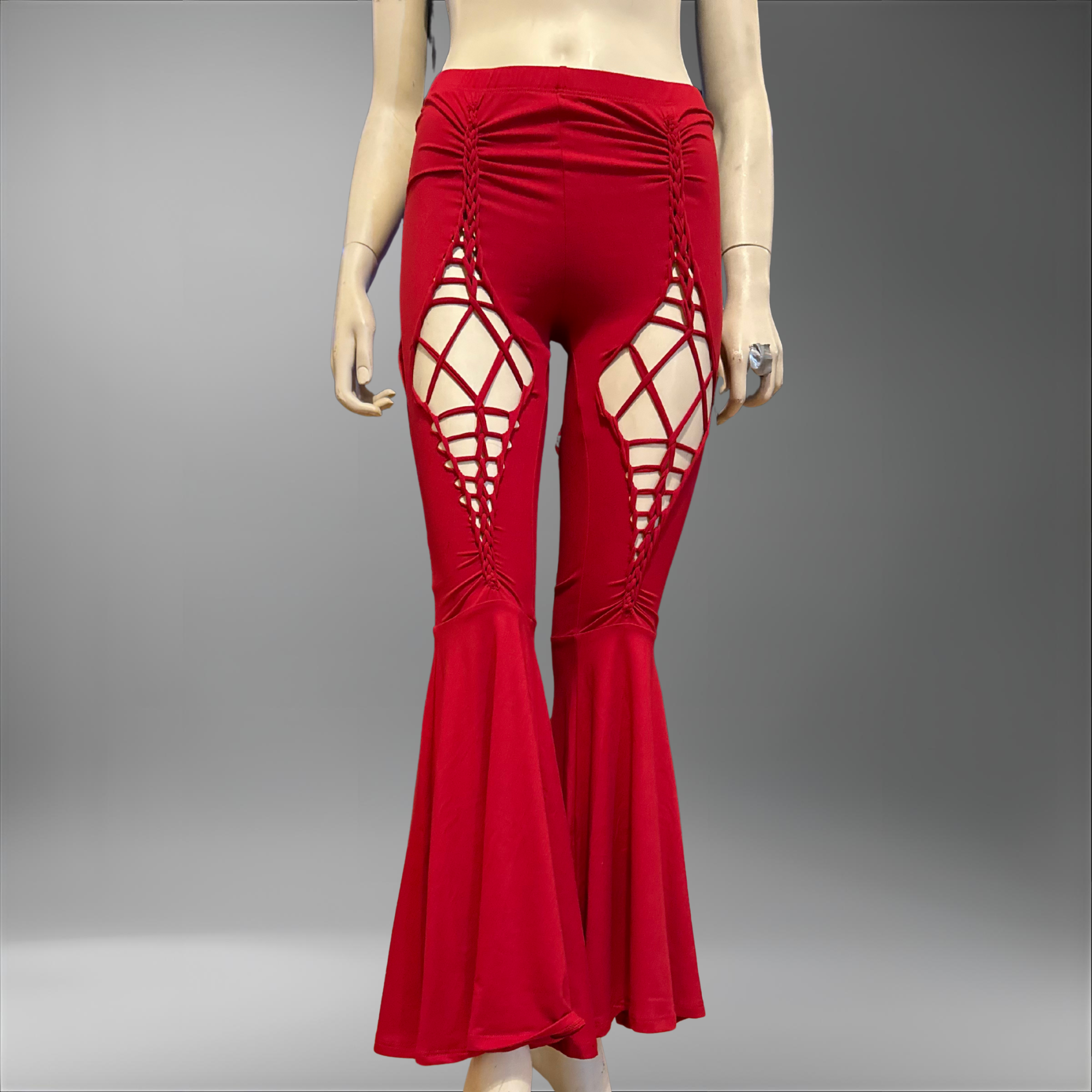 NEW Diamond Eclipse Slit Weave Flared Leggings | Handmade Festival Pants