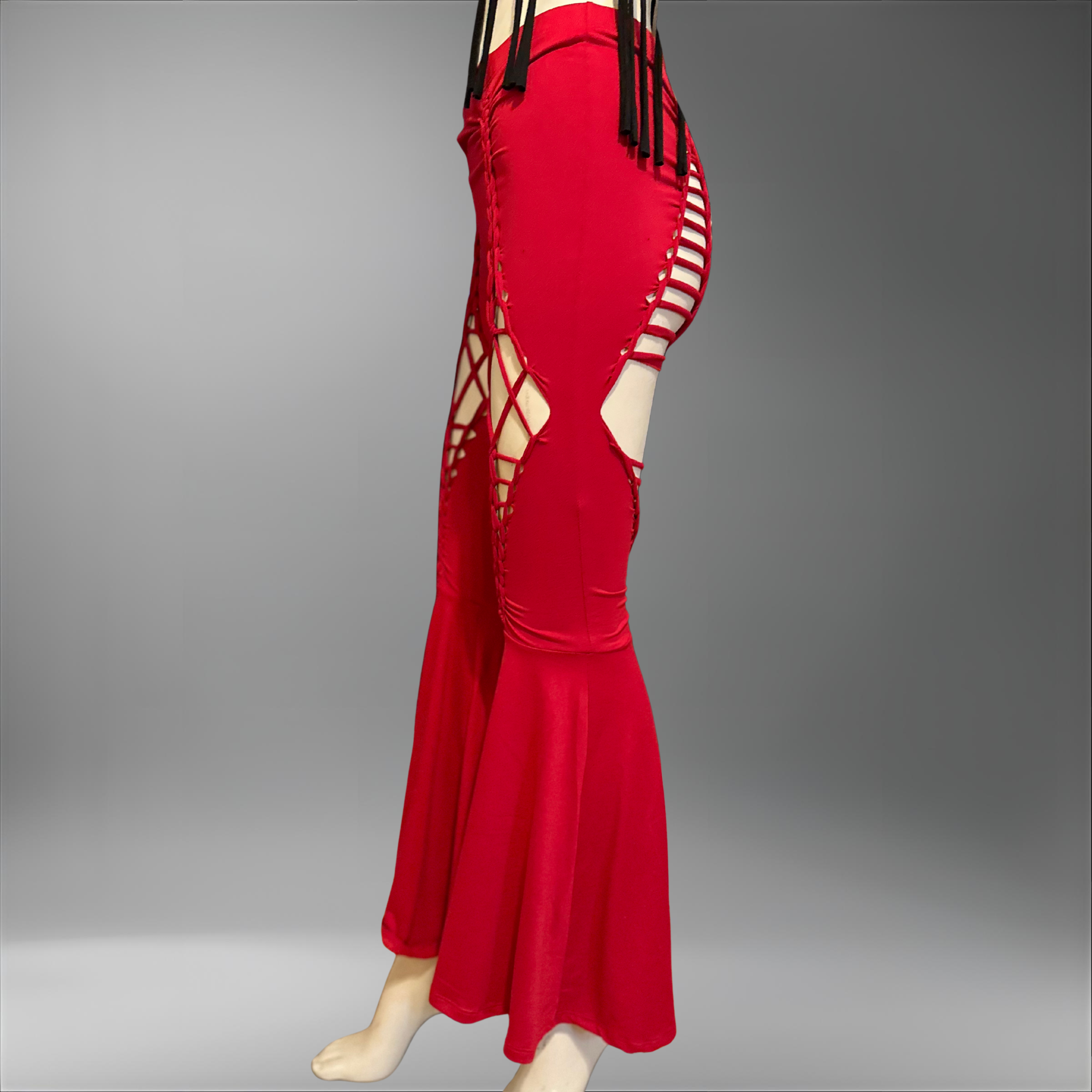 NEW Diamond Eclipse Slit Weave Flared Leggings | Handmade Festival Pants