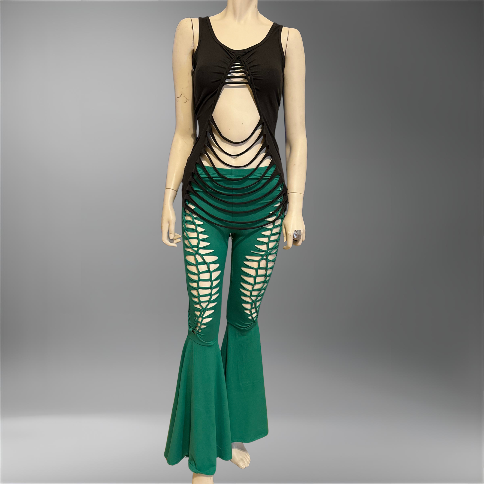 NEW Flow Dream Slit Weave Flared Leggings | Handmade Rave Pants | Plus Size Pants