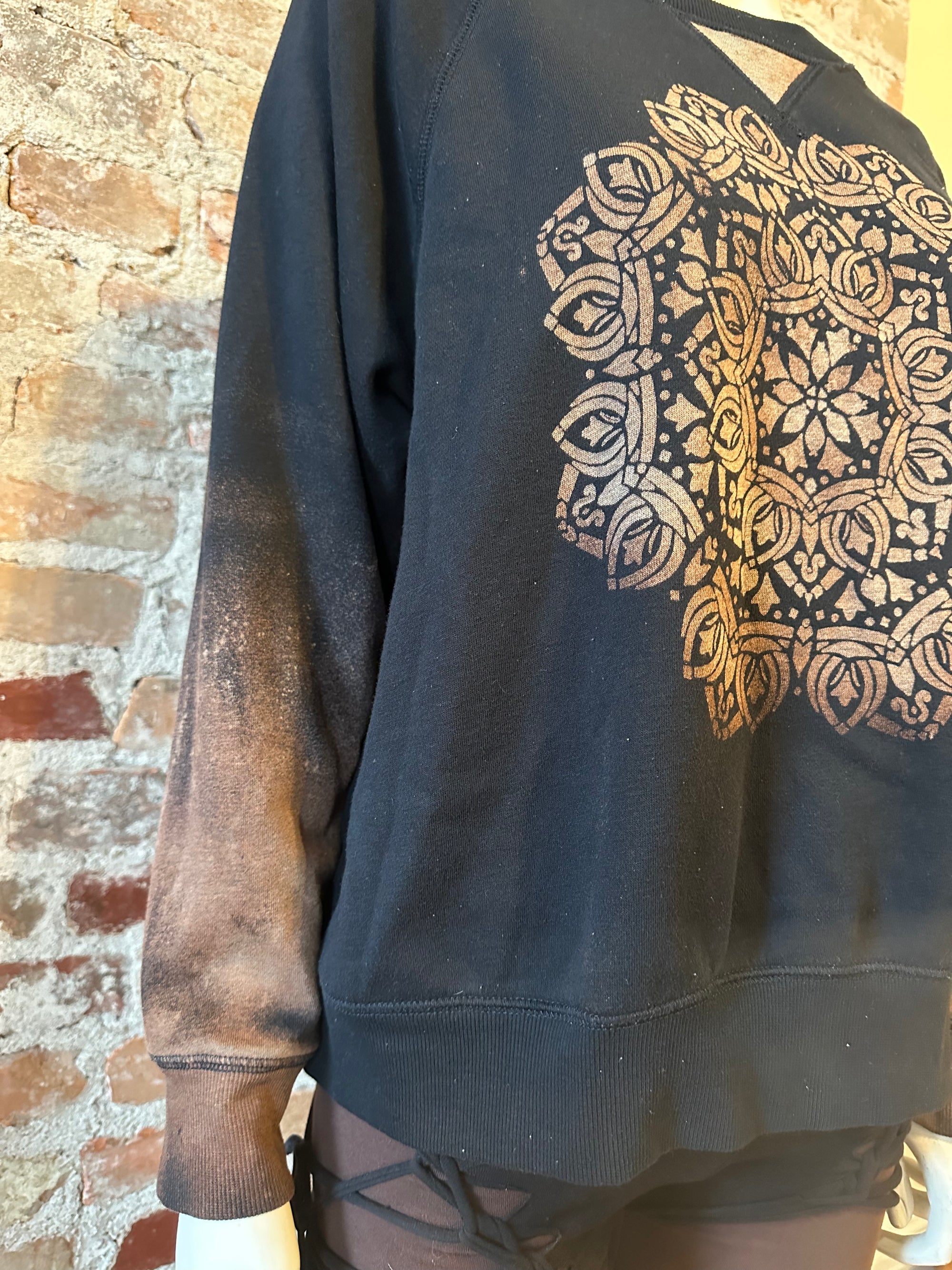 Roots & Realms Bleach Dyed Mandala Sweatshirt