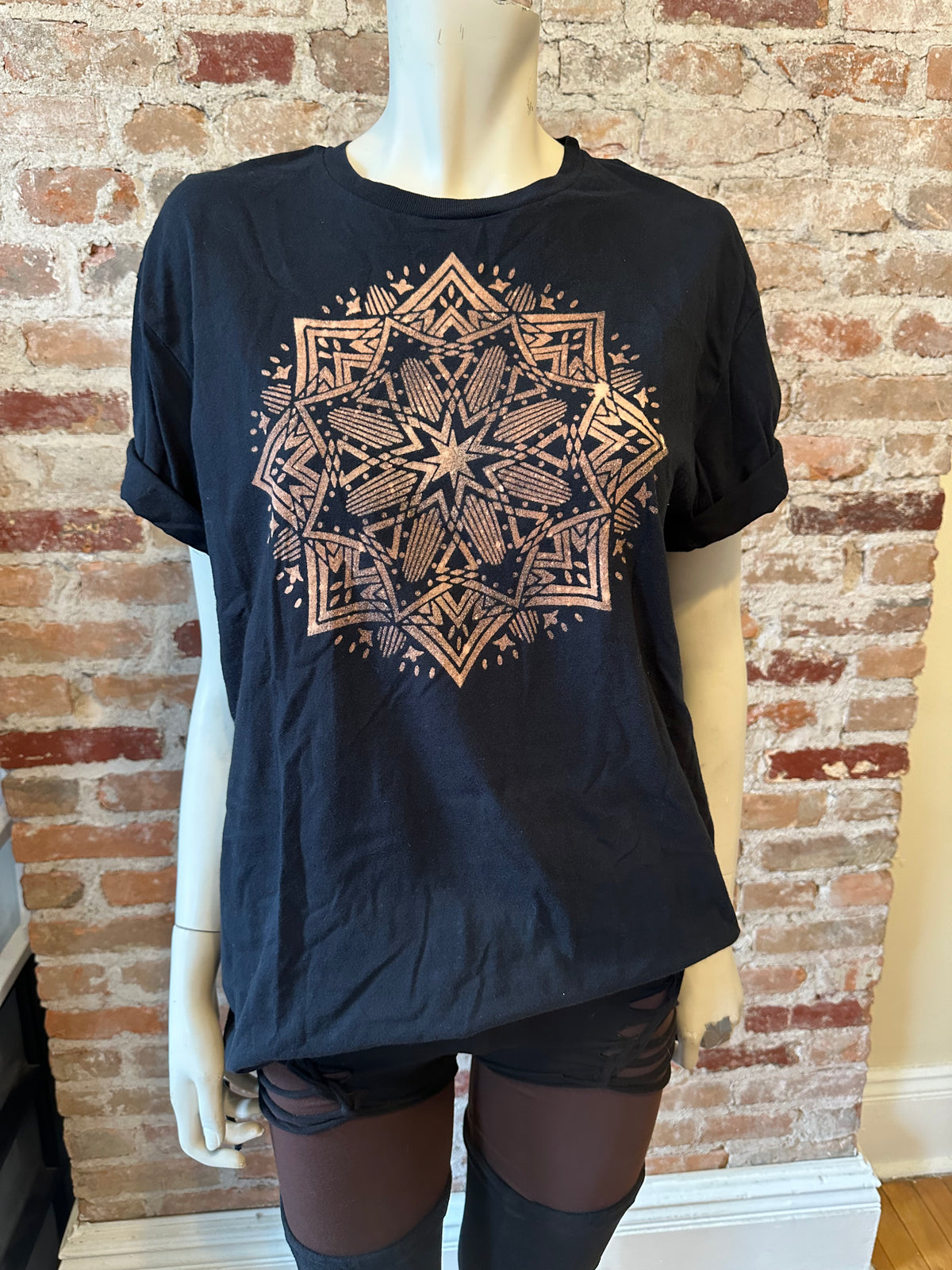 Mystic Skull Mandala Bleach Dyed Unisex Tee