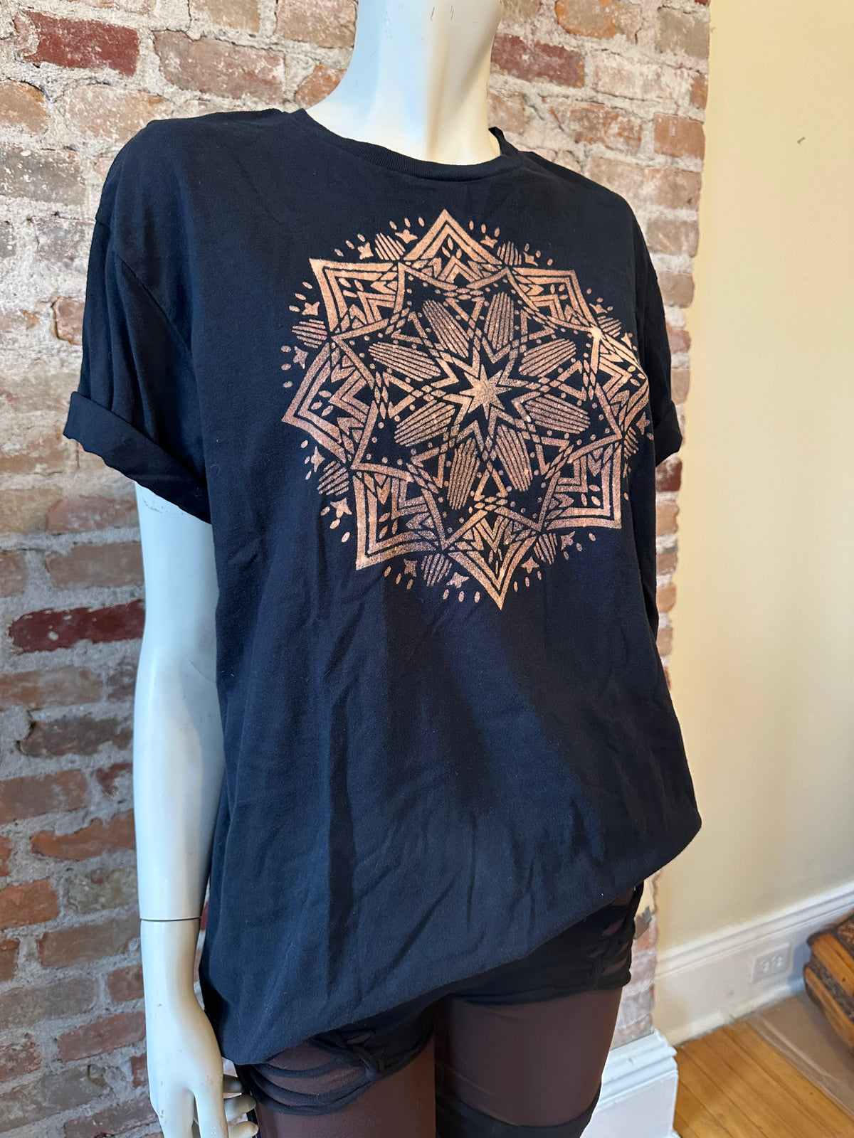 Mystic Skull Mandala Bleach Dyed Unisex Tee