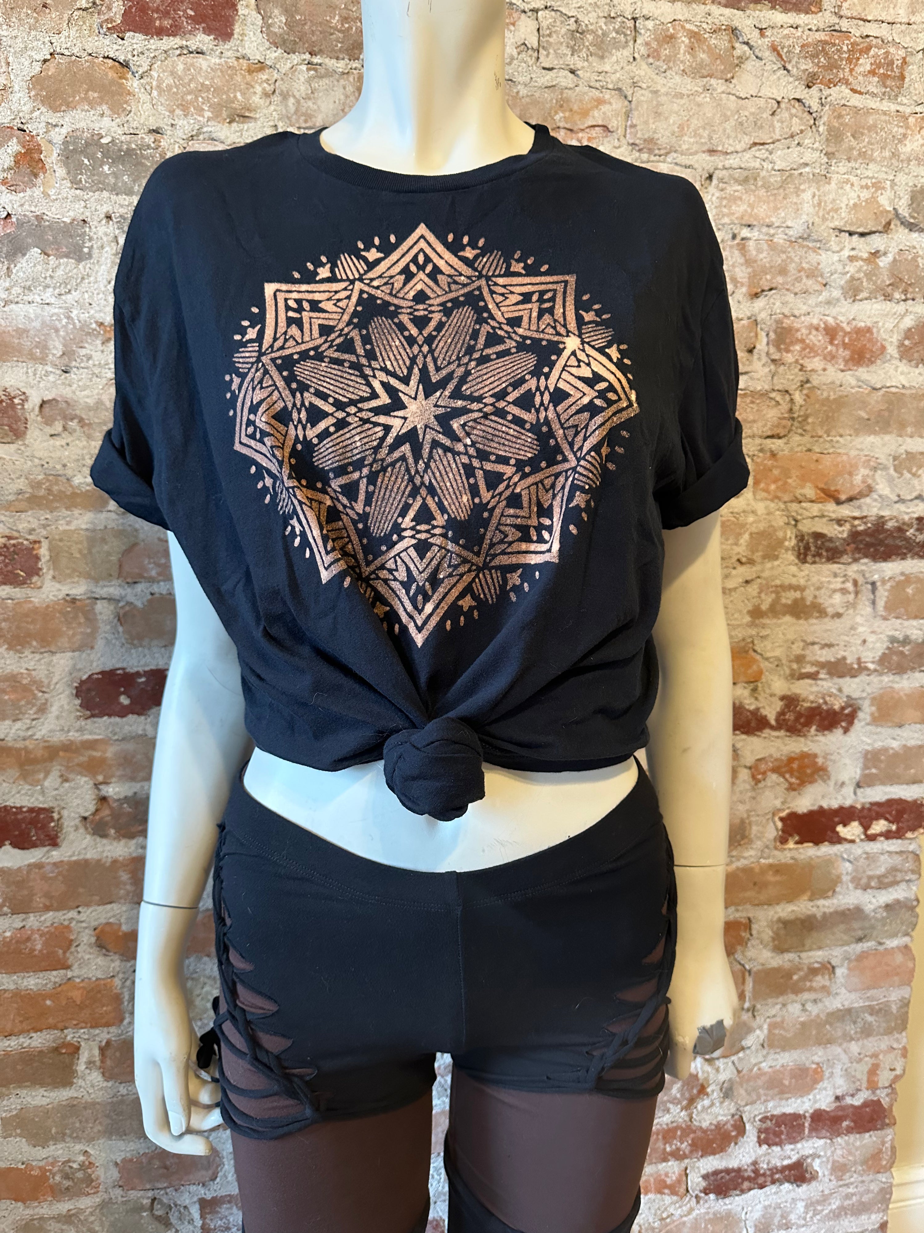 Mystic Skull Mandala Bleach Dyed Unisex Tee