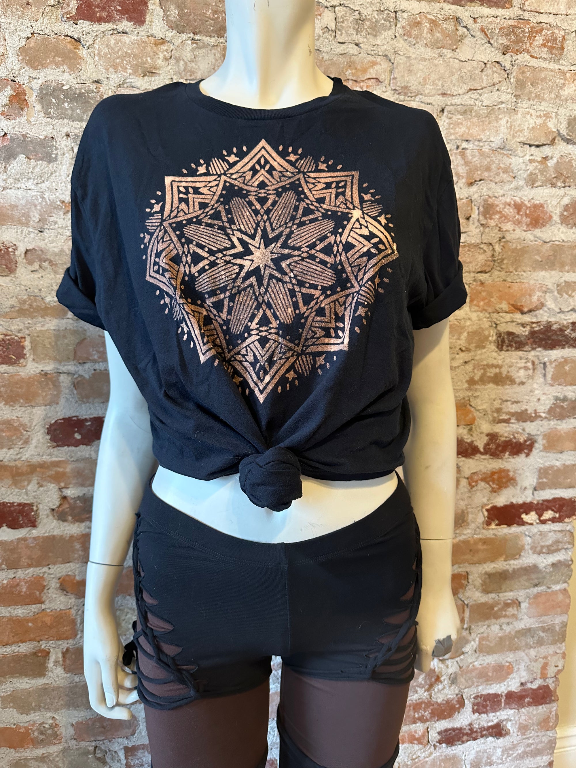 Mystic Skull Mandala Bleach Dyed Unisex Tee
