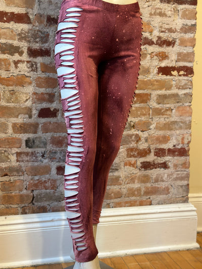 Blood Moon Bleach Dyed Slit Leggings