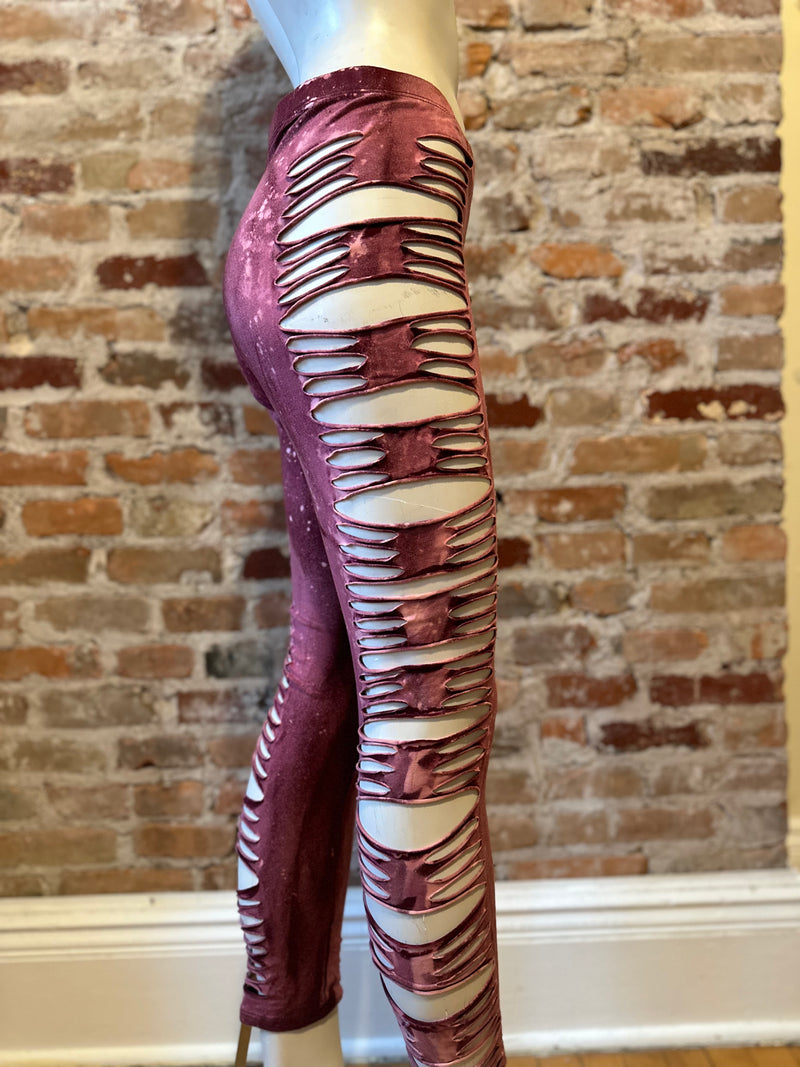 Blood Moon Bleach Dyed Slit Leggings