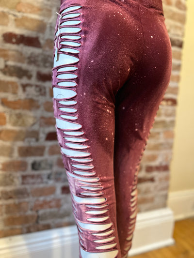 Blood Moon Bleach Dyed Slit Leggings