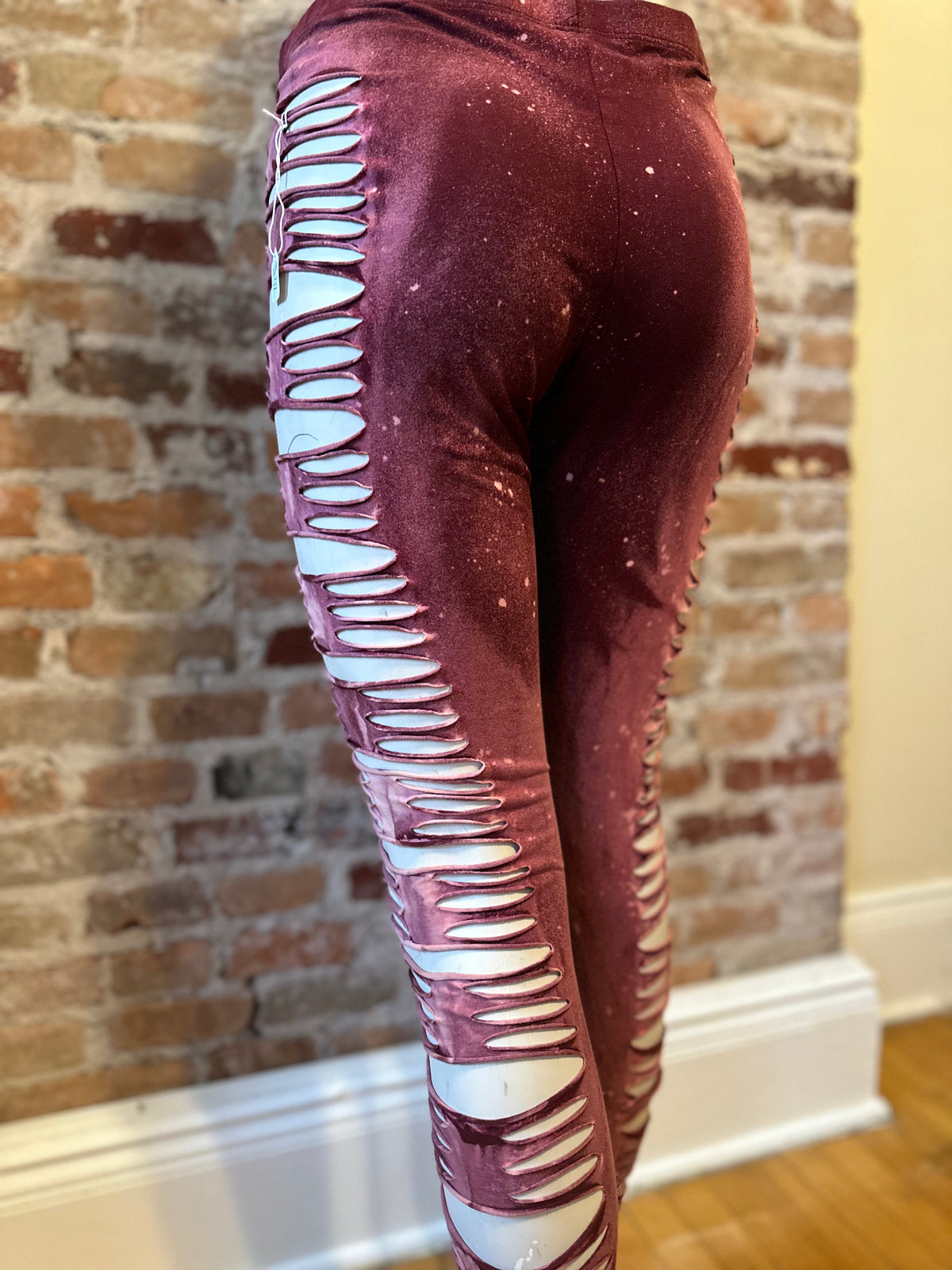 Blood Moon Bleach Dyed Slit Leggings