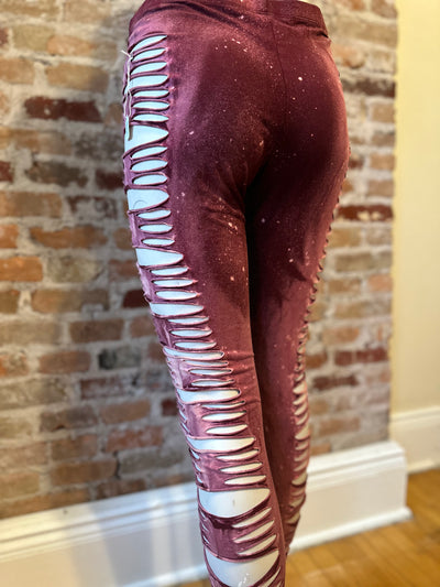 Blood Moon Bleach Dyed Slit Leggings