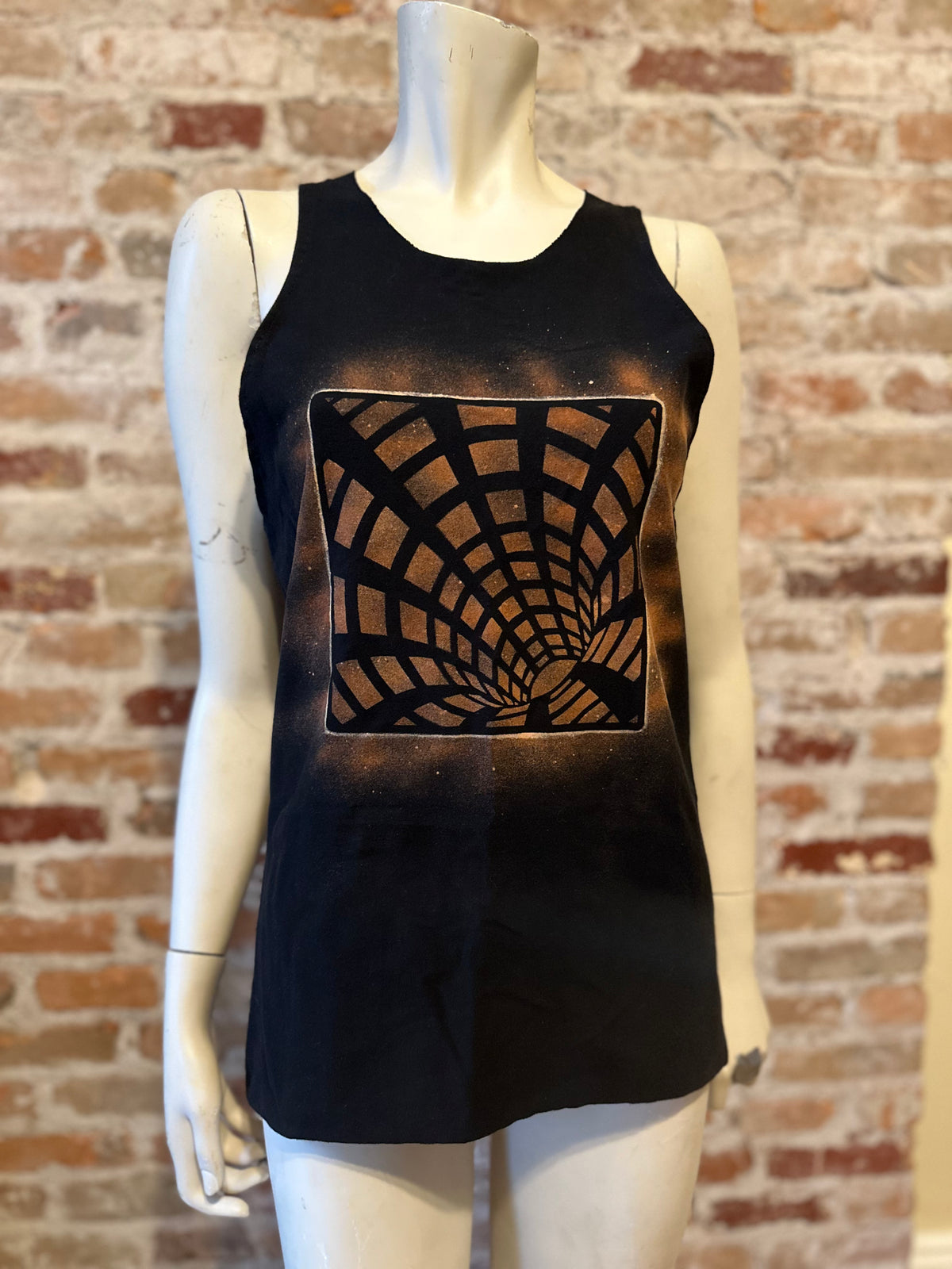 Skull Illusion Bleached Cutout Tank