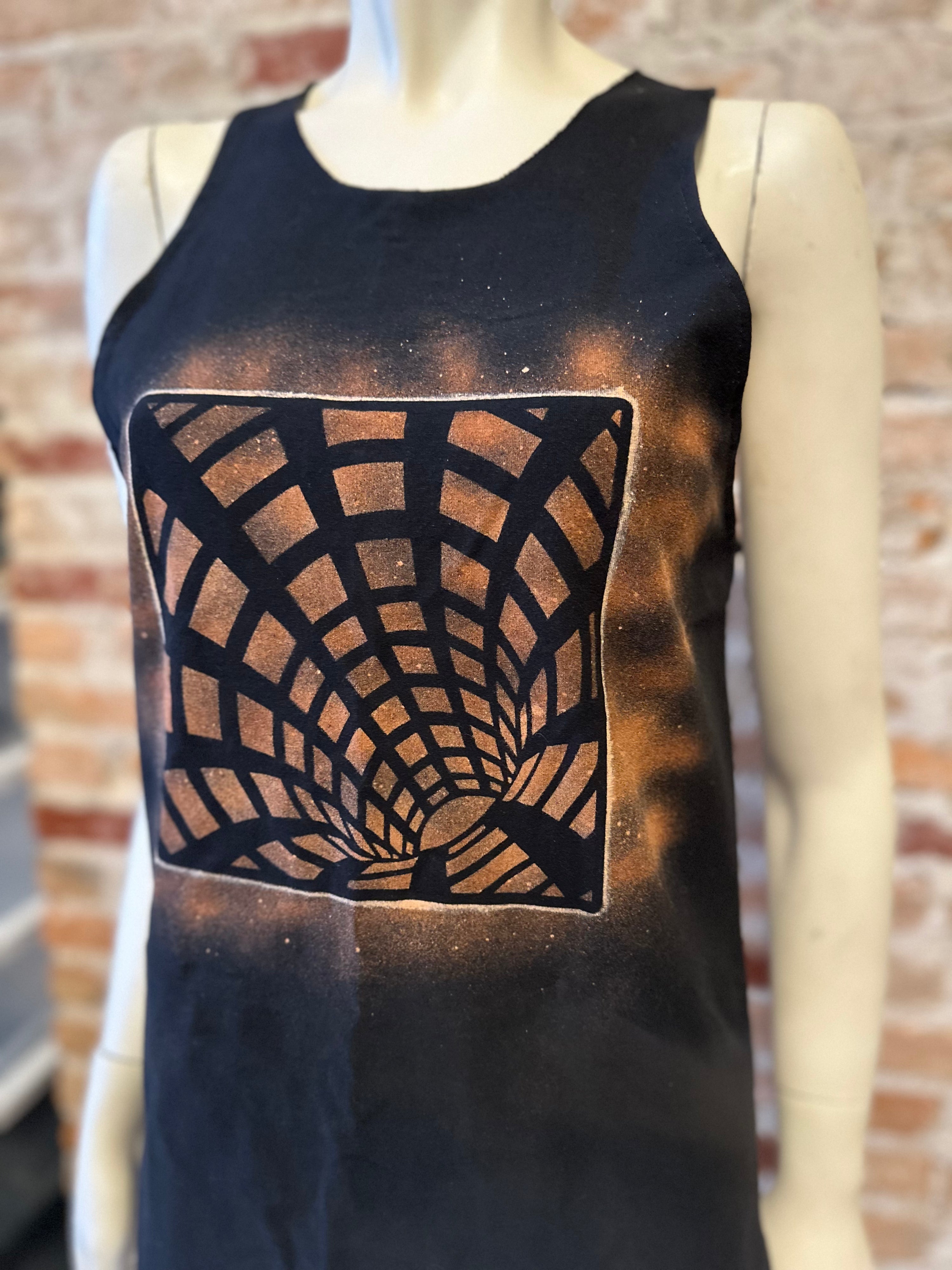 Skull Illusion Bleached Cutout Tank
