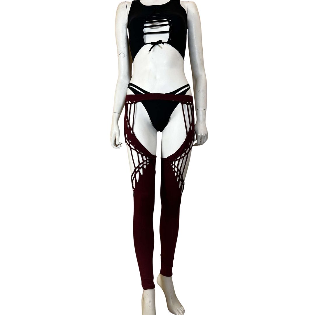 Sexy Slit Weave Garter Leggings * Thigh Highs Sexy Slit Weave Garter Leggings * Thigh Highs