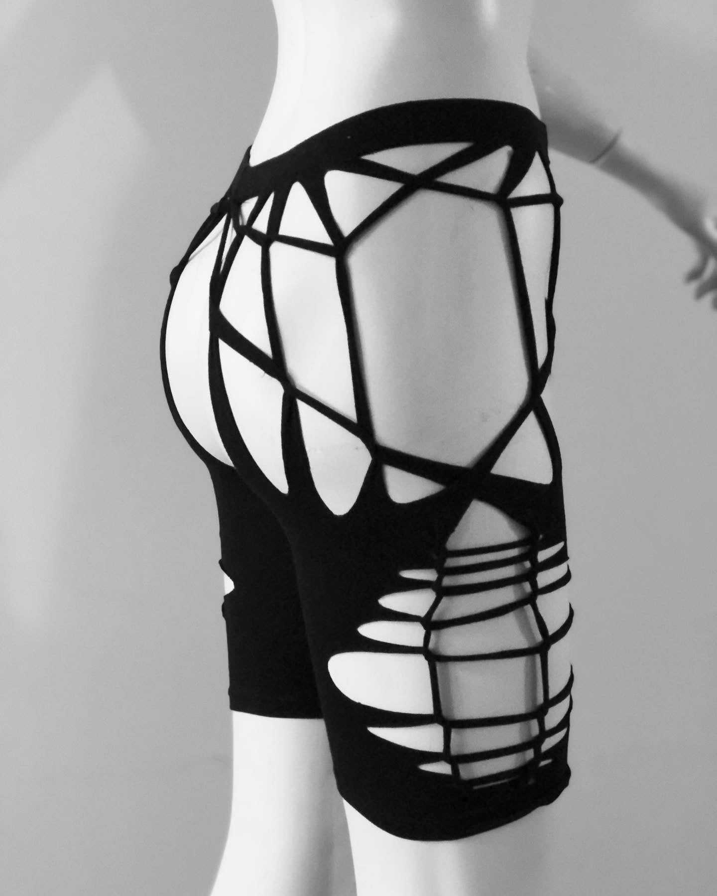 Sexy Slit Weave Garter Shorts * Burner Shorts