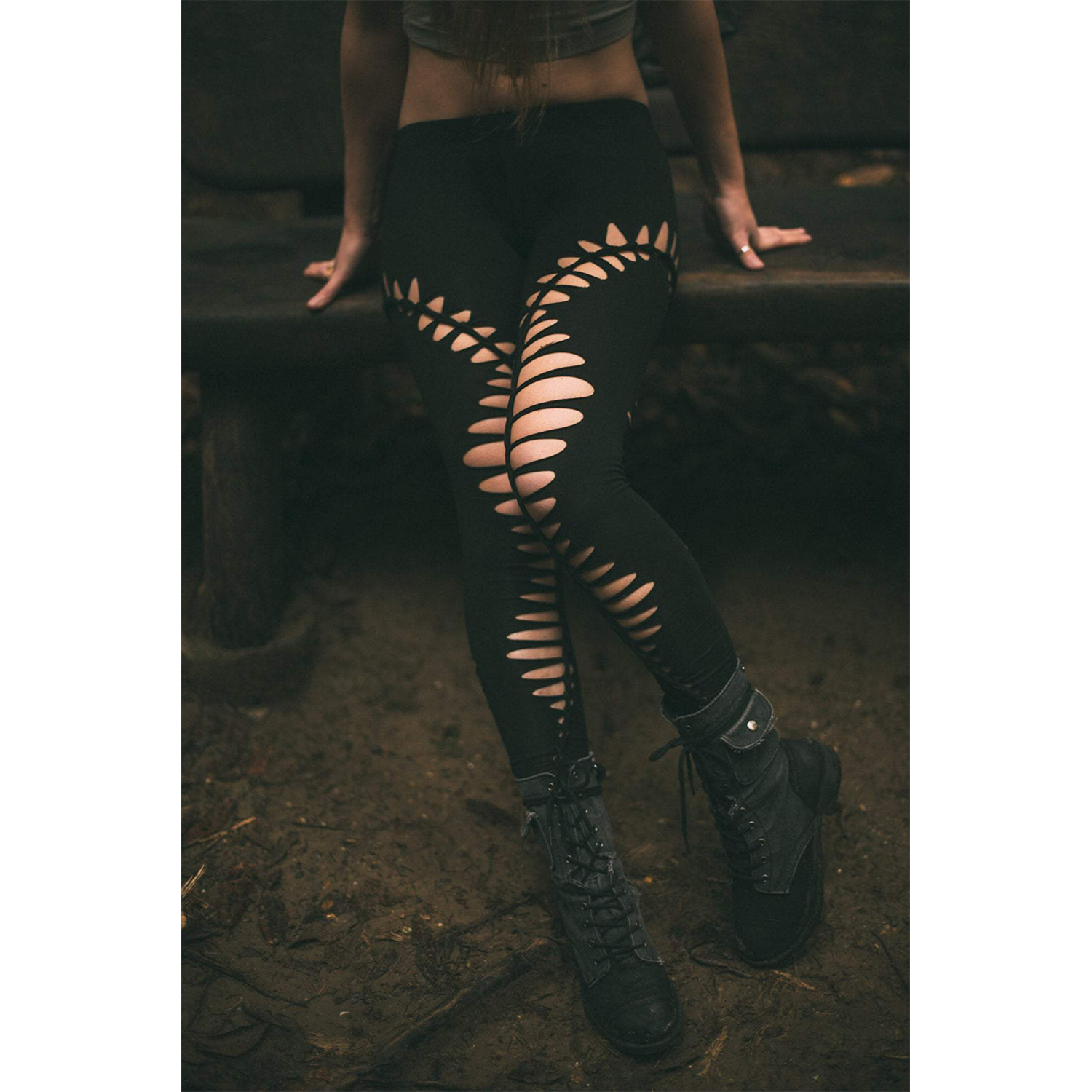 Aura Braided Leggings - Slit Weave