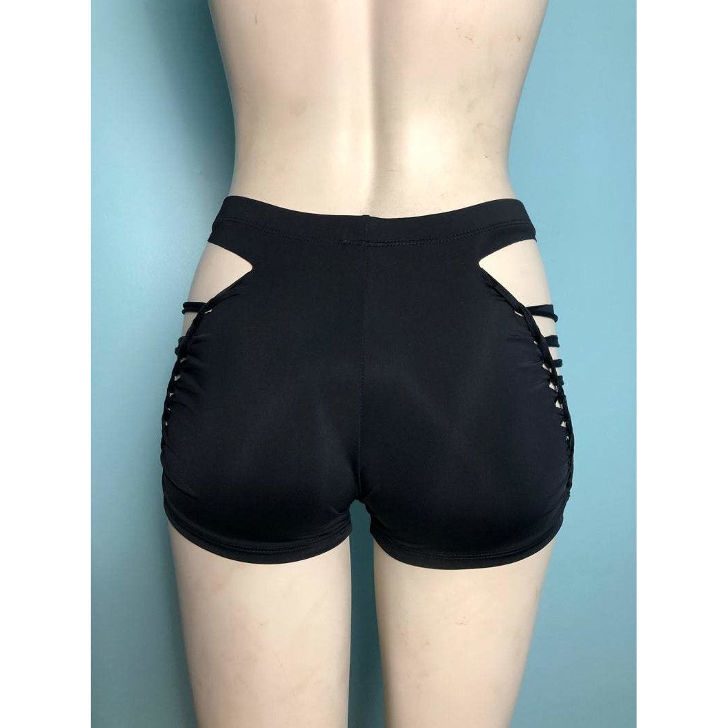 Hipster Slit Weave Booty Shorts